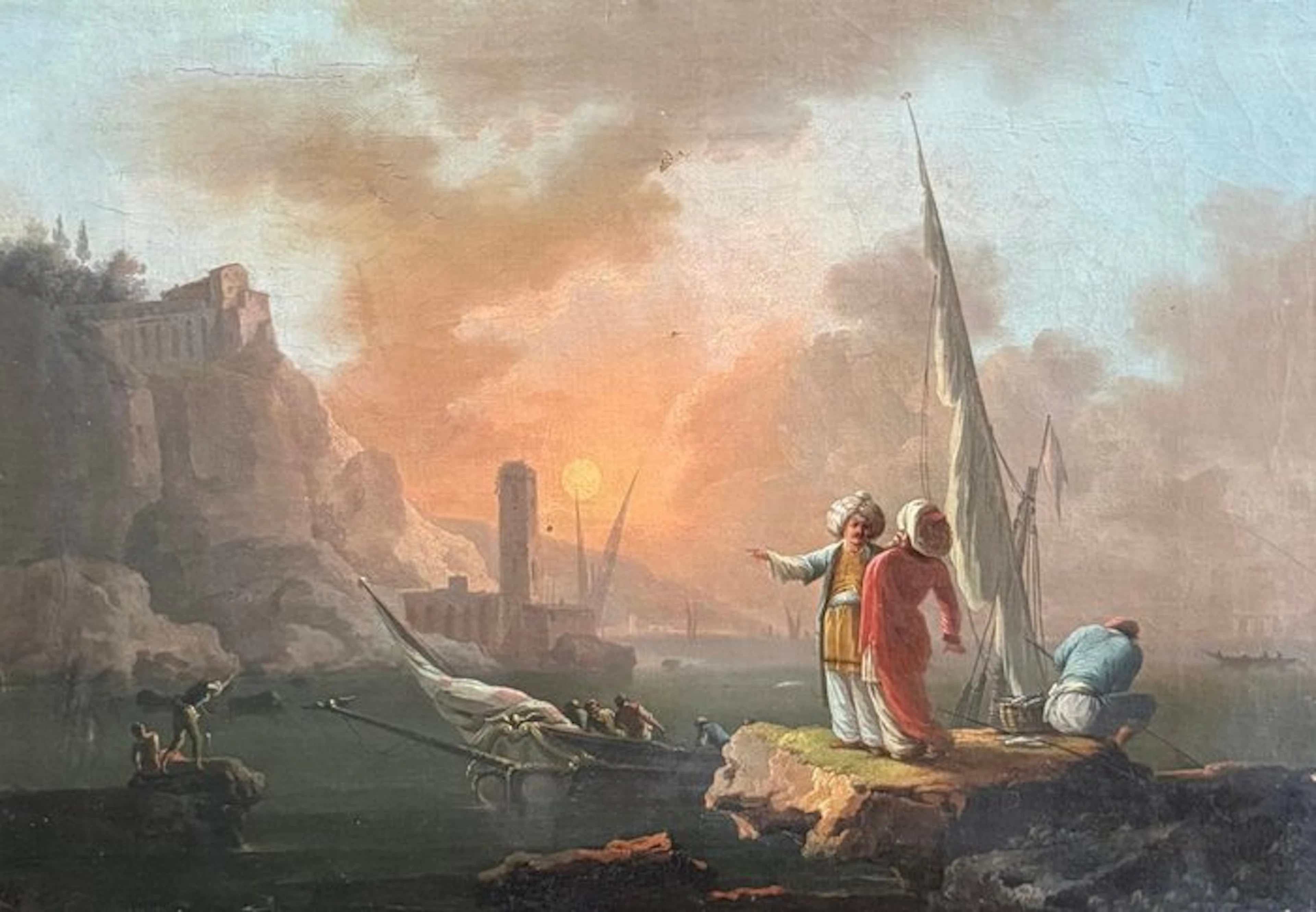 Francesco Fidanza (1747-1819) - Paesaggio con Pescatori