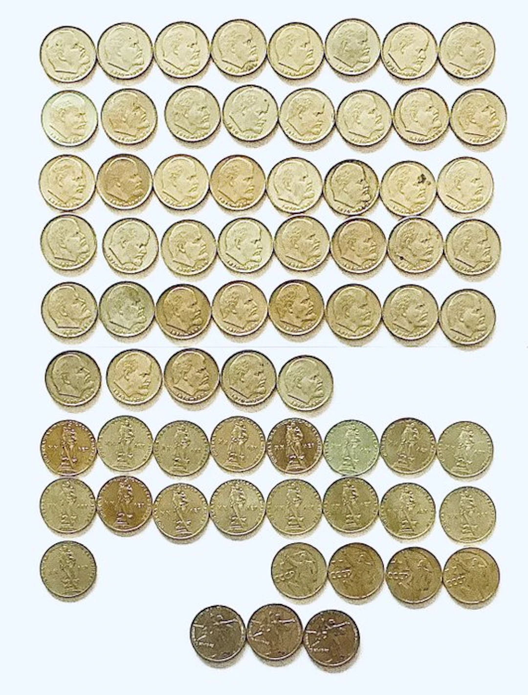 Russia, Soviet Union (USSR) Set of 70+ coins: Rouble 1965/1975