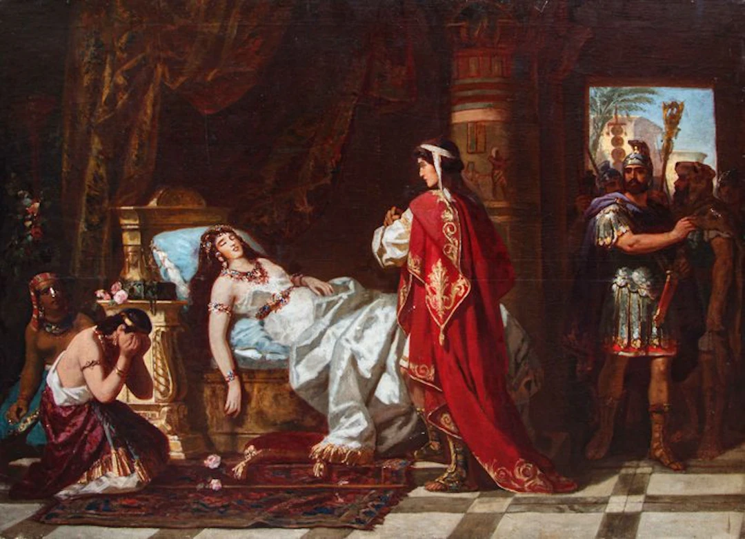 Gustav Bartsch (1821-1906) - La morte di Cleopatra - cm 111 x 142