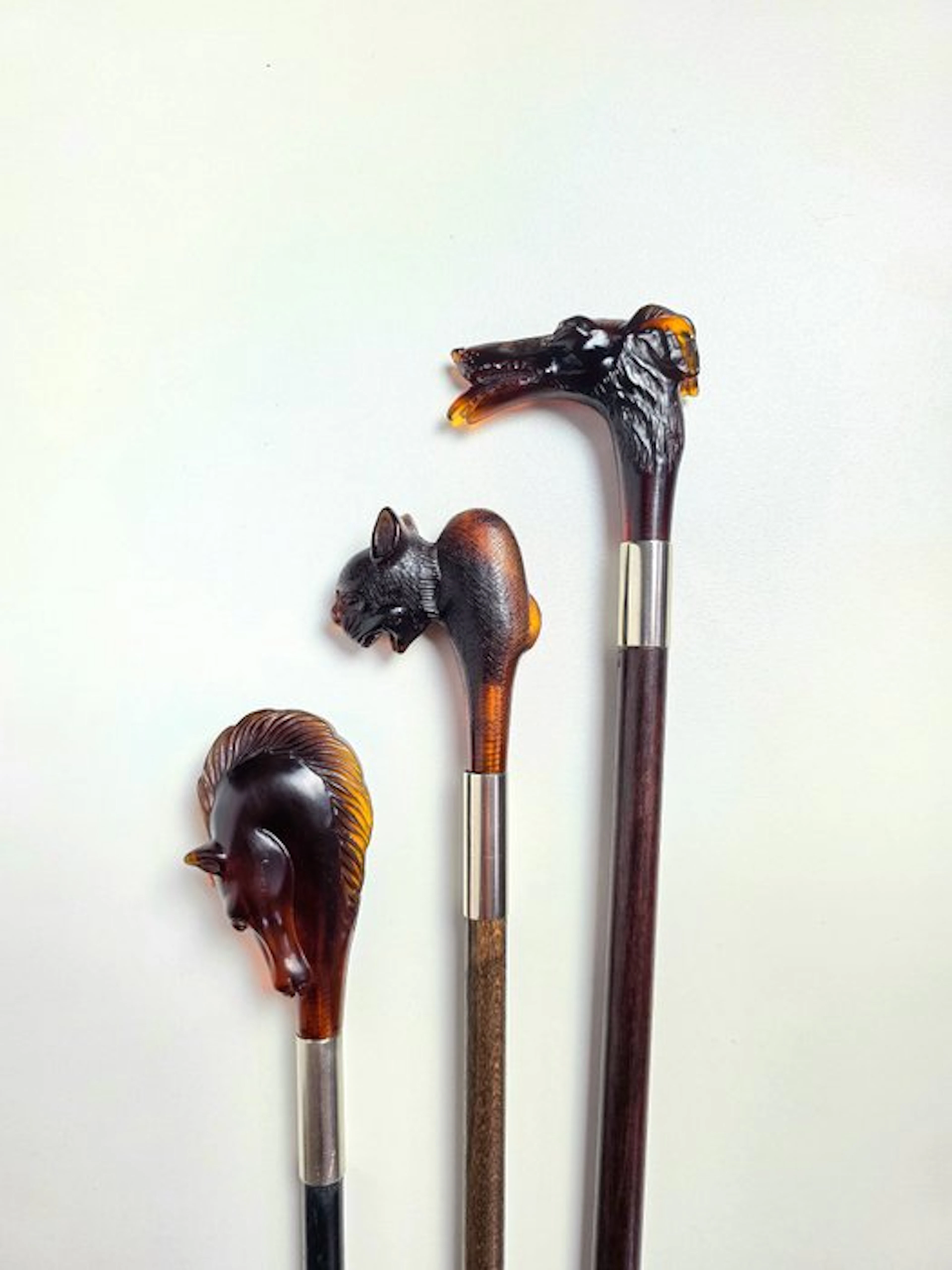 Walking stick (3) - Resin, Wood, Steel
