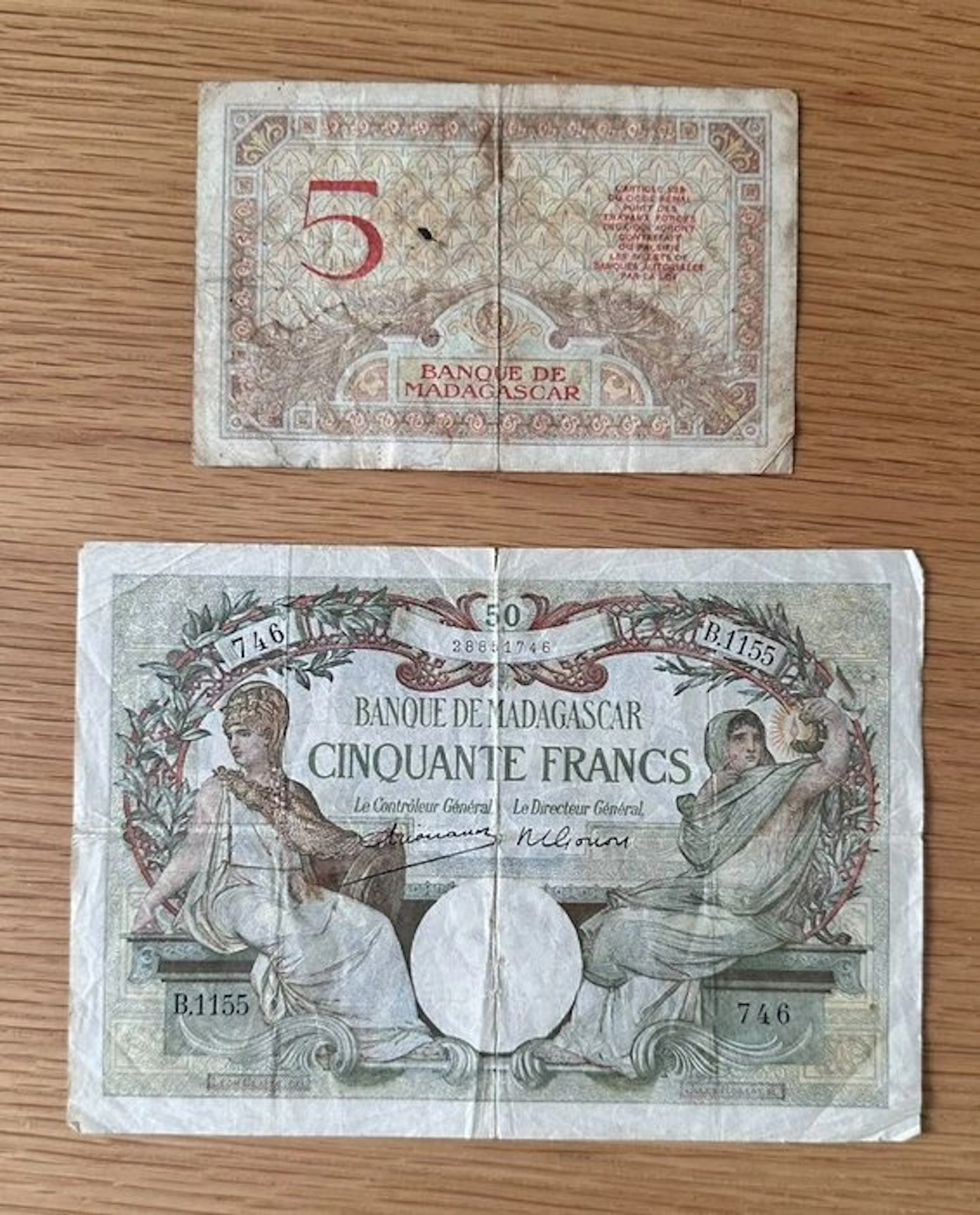 Madagascar. - 5, 50 Francs - Various Dates (No reserve price)