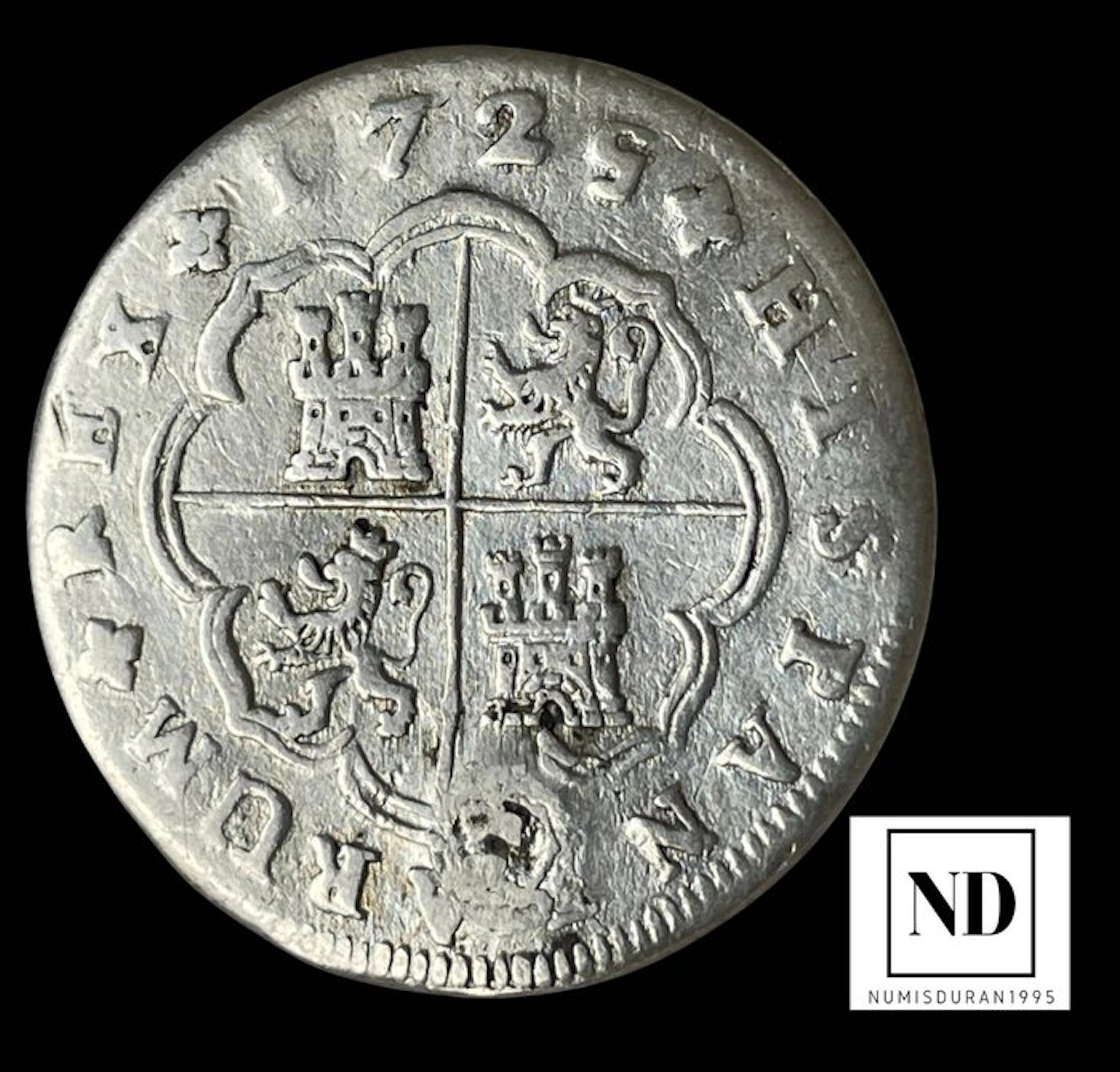 Kingdom of Spain. Felipe V. 2 Reales 1725 - Madrid (No reserve price)
