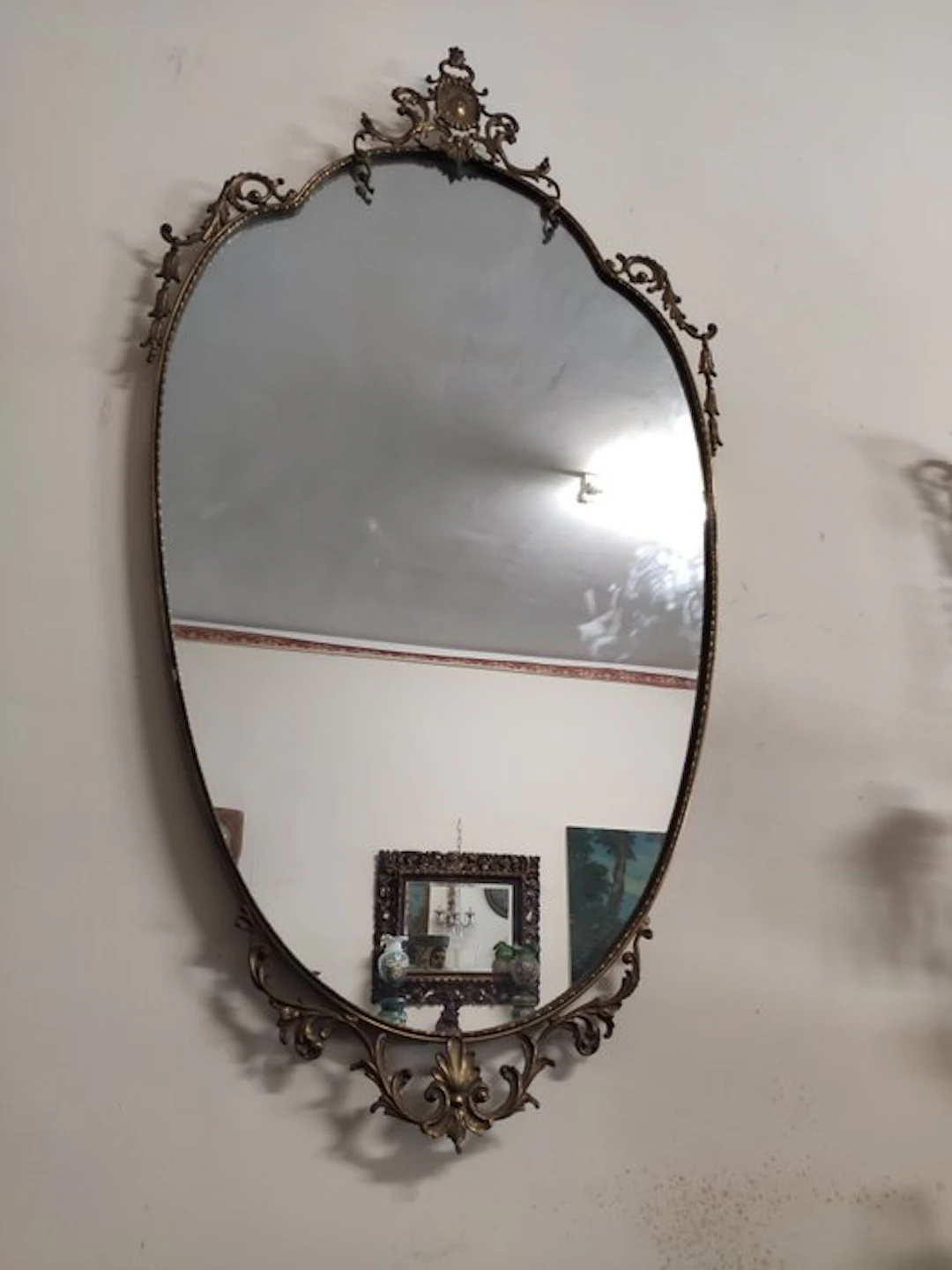 Wall mirror - Brass - Mid-Century the 60s