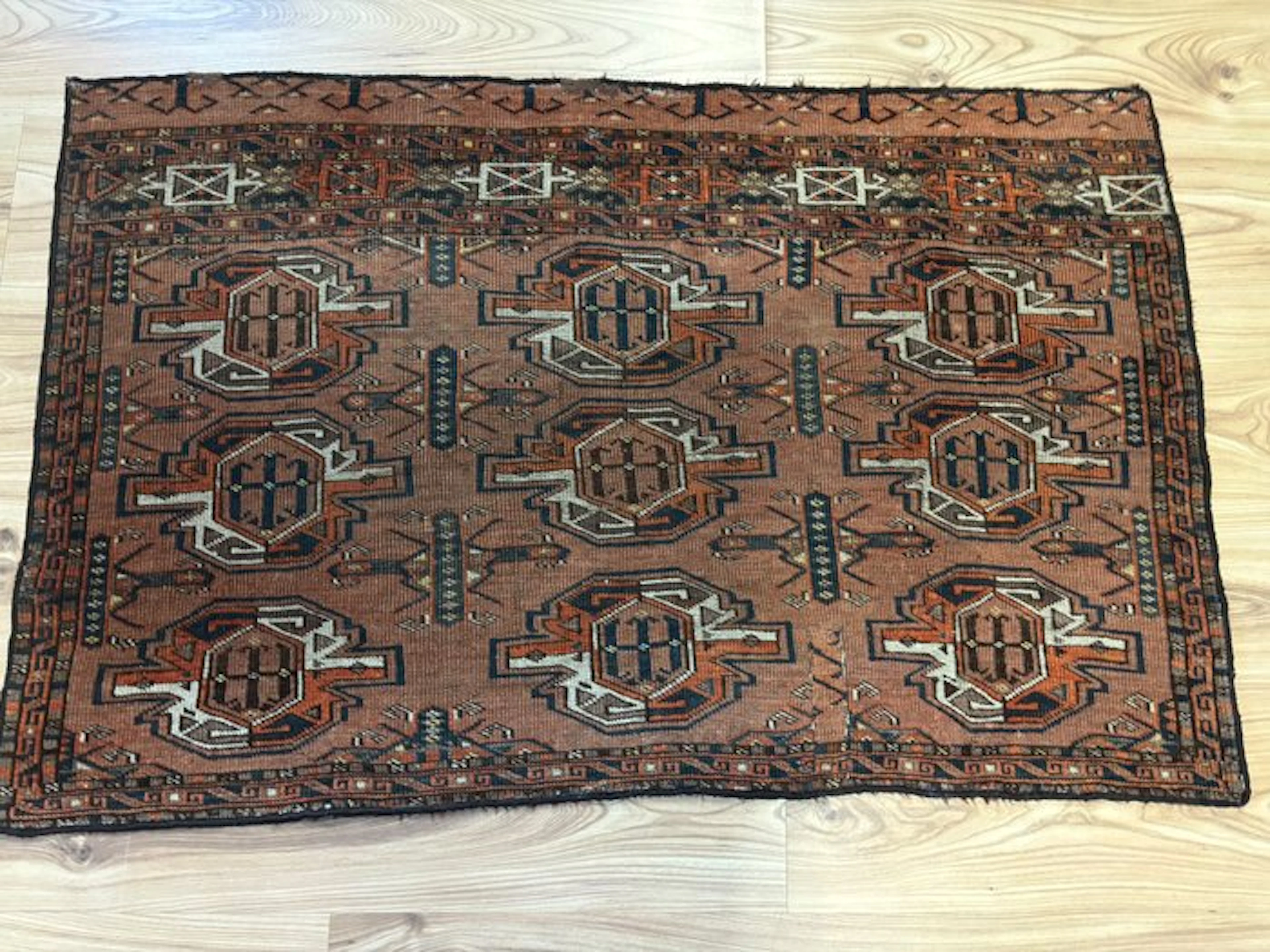 Buchara - Rug - 0.72 m - 1.16 m - USSR 1920s fragment—pure!