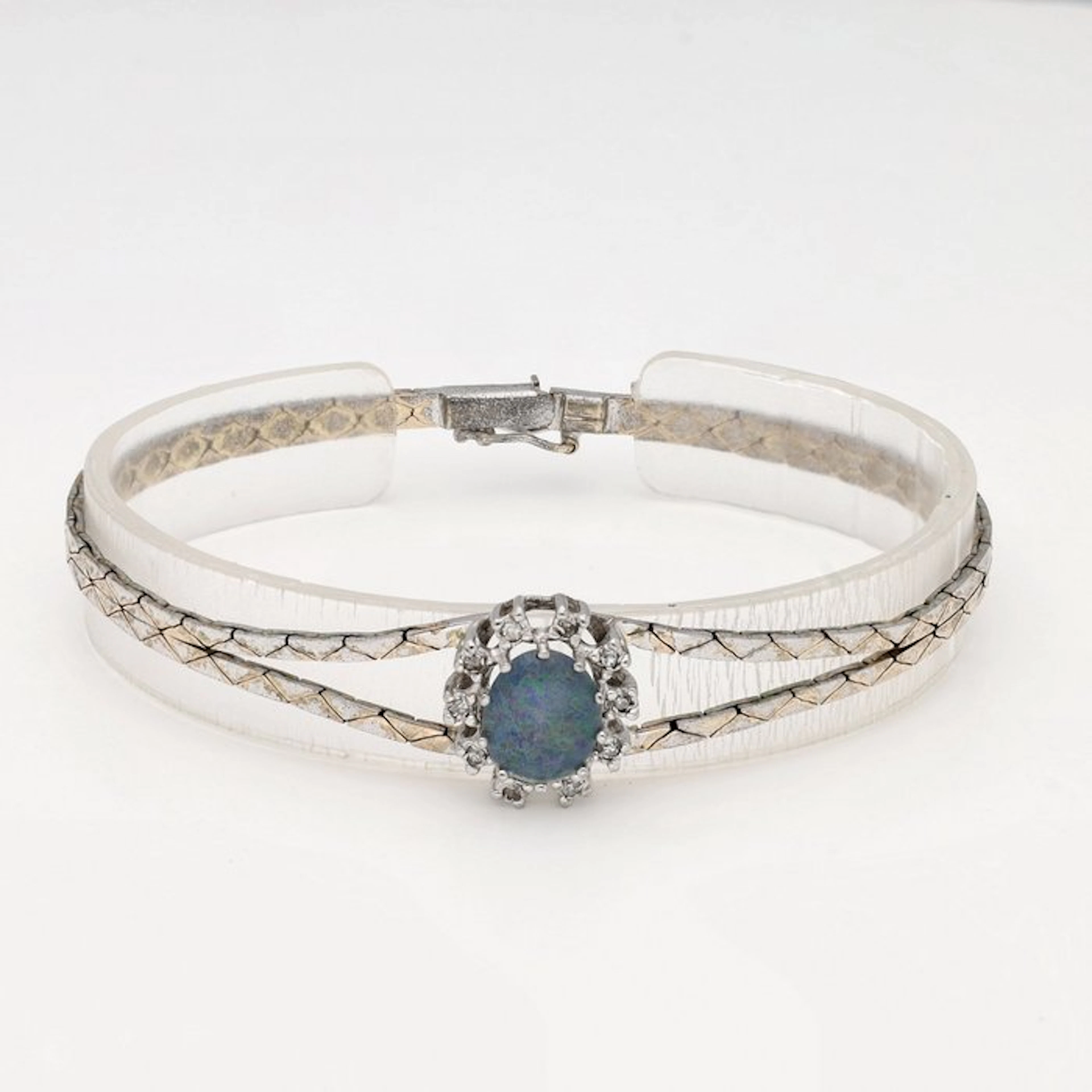 Bracelet - 14 kt. White gold - Diamond - Opal