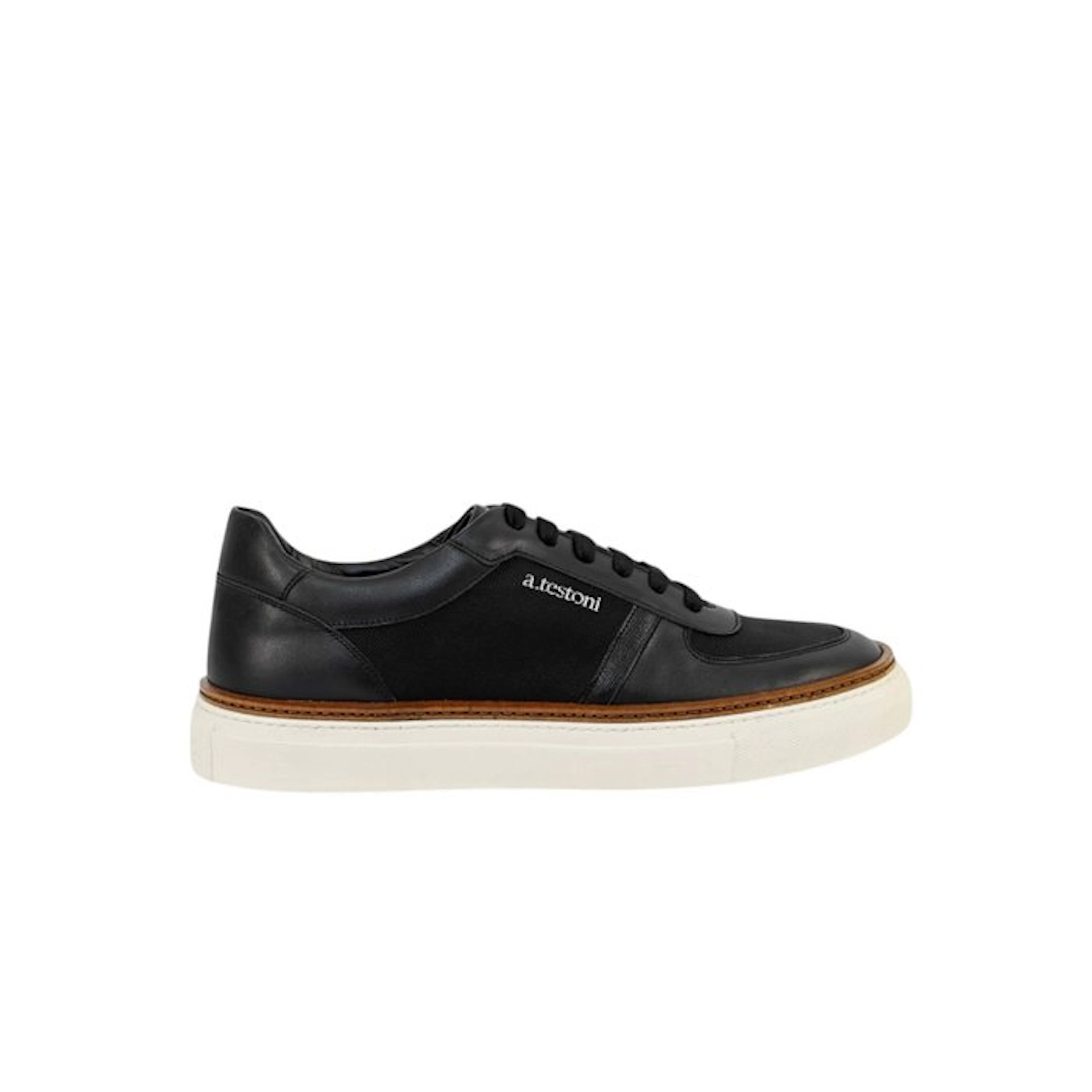 TESTONI - 8 UK - 42 IT - Black Calf Leather + Saffiano...