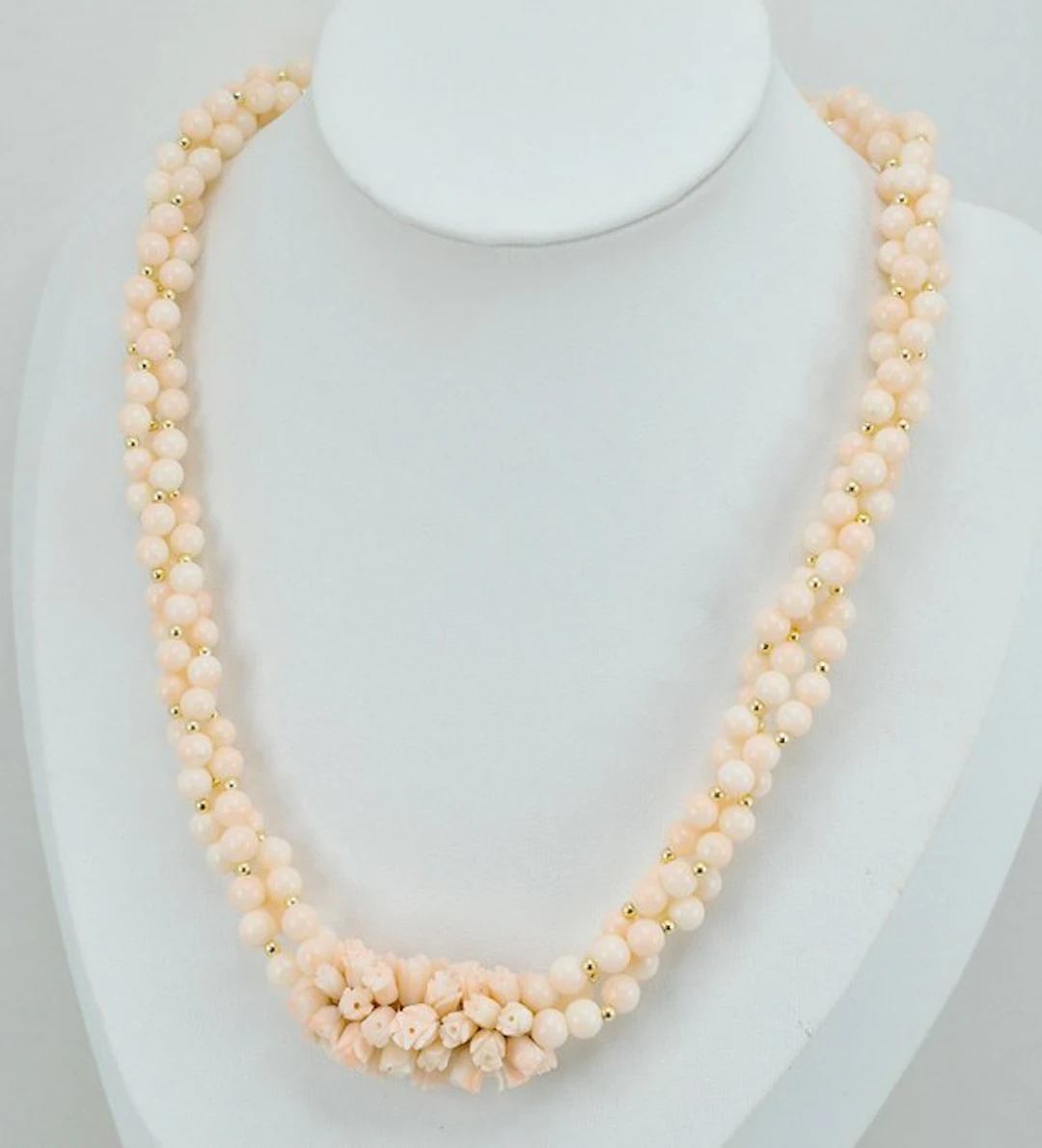 Coral - Silver, Gold-plated - Necklace - PINK CORAL