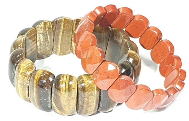 Tiger's Eye and Red Jasper - 2 Bracelets - HIGH QUALITY - Bracelet