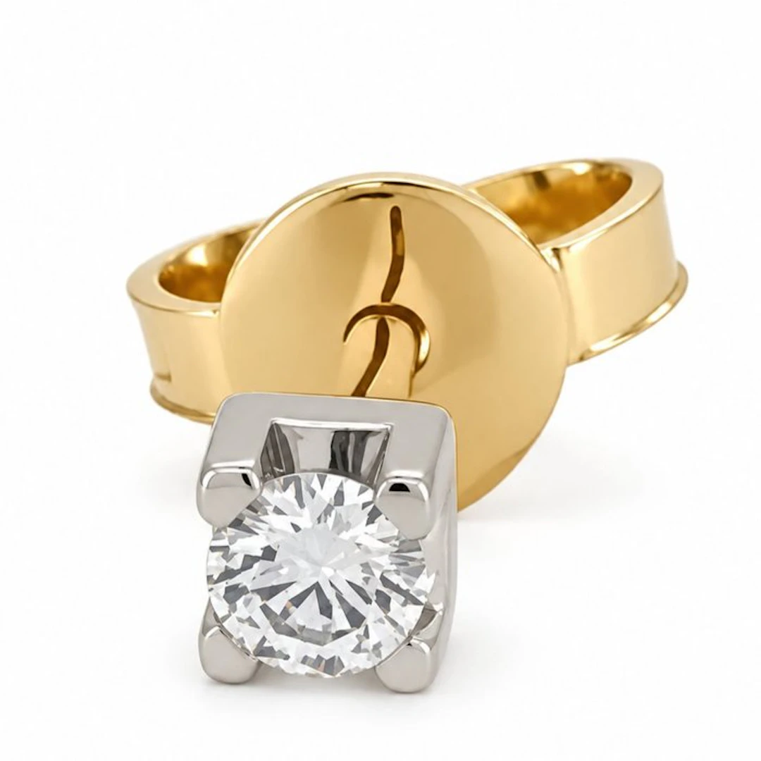 No reserve price - Single earring - 18 kt
