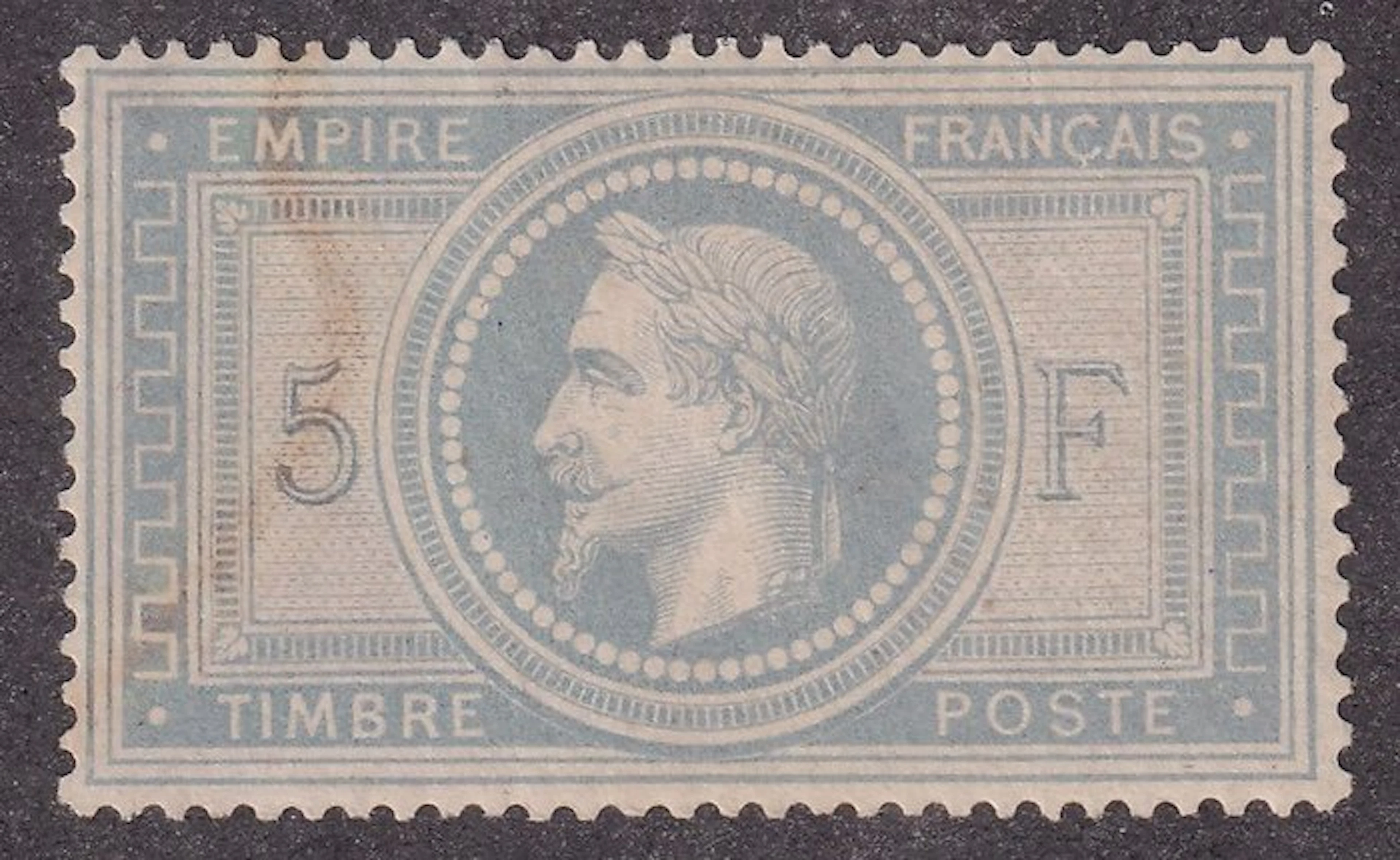 France - 5fr gray-violet new* with certificate Brun - SUPERB - Yvert n°33