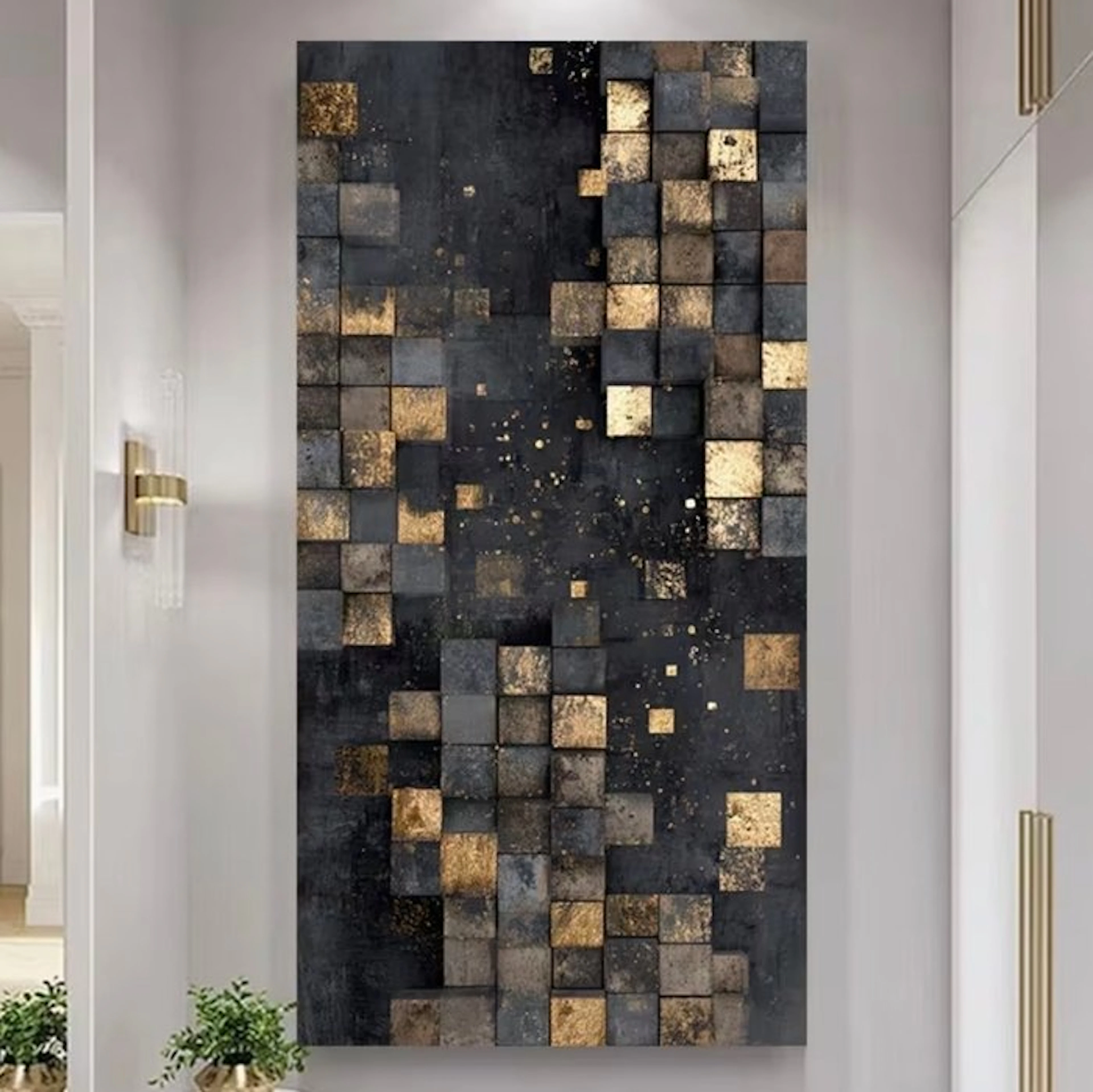 Hendrix - Golden Splattered Wood Cubes