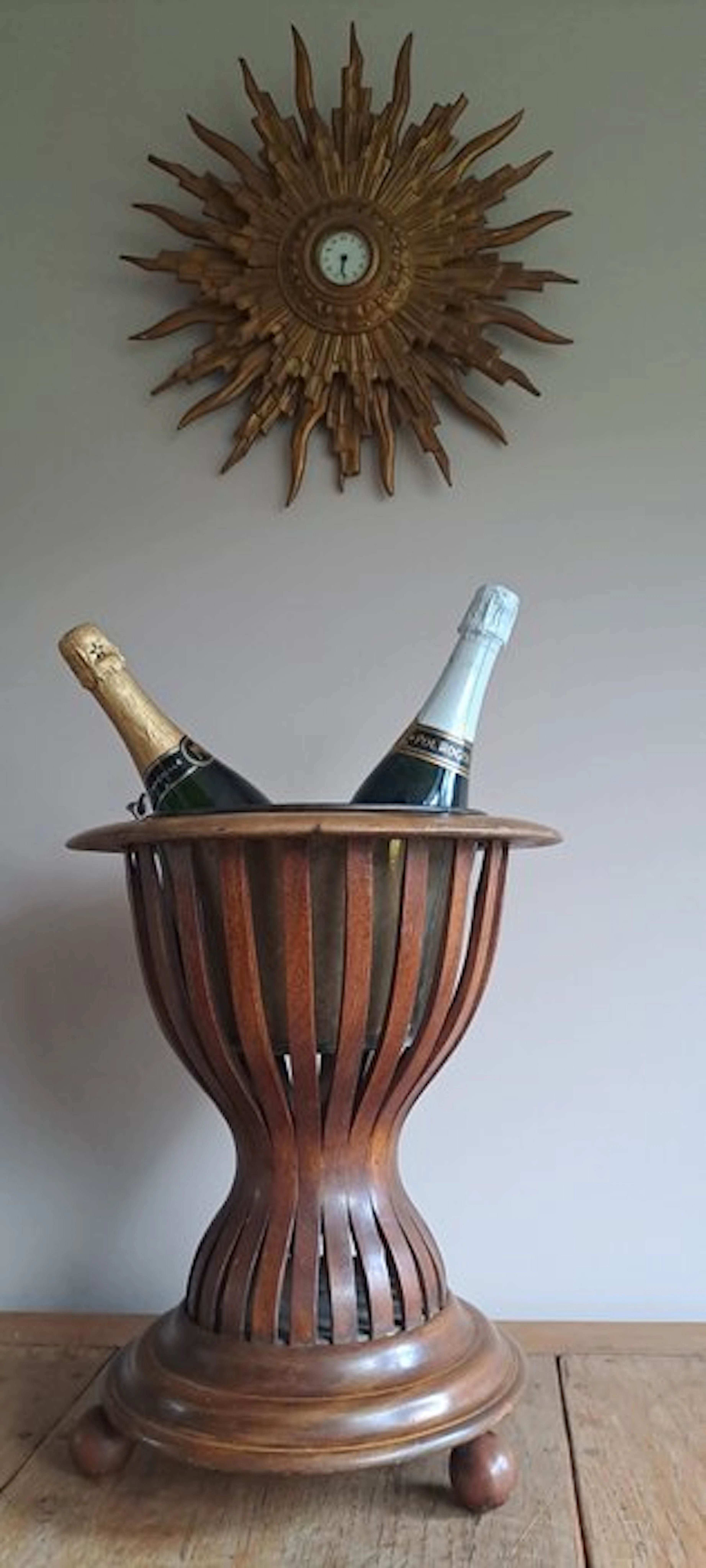 Champagne cooler - Mahogany wood/Copper