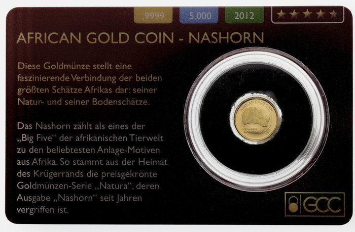 0,5 gram - Or .999 - African gold coin - 2012 (Sans prix de réserve)
