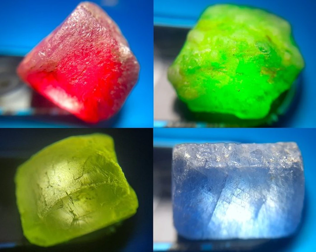 45.2 ct - POKER GEMS - Natural Emerald, Ruby, Sapphire, Peridot Rough- 9.04 g