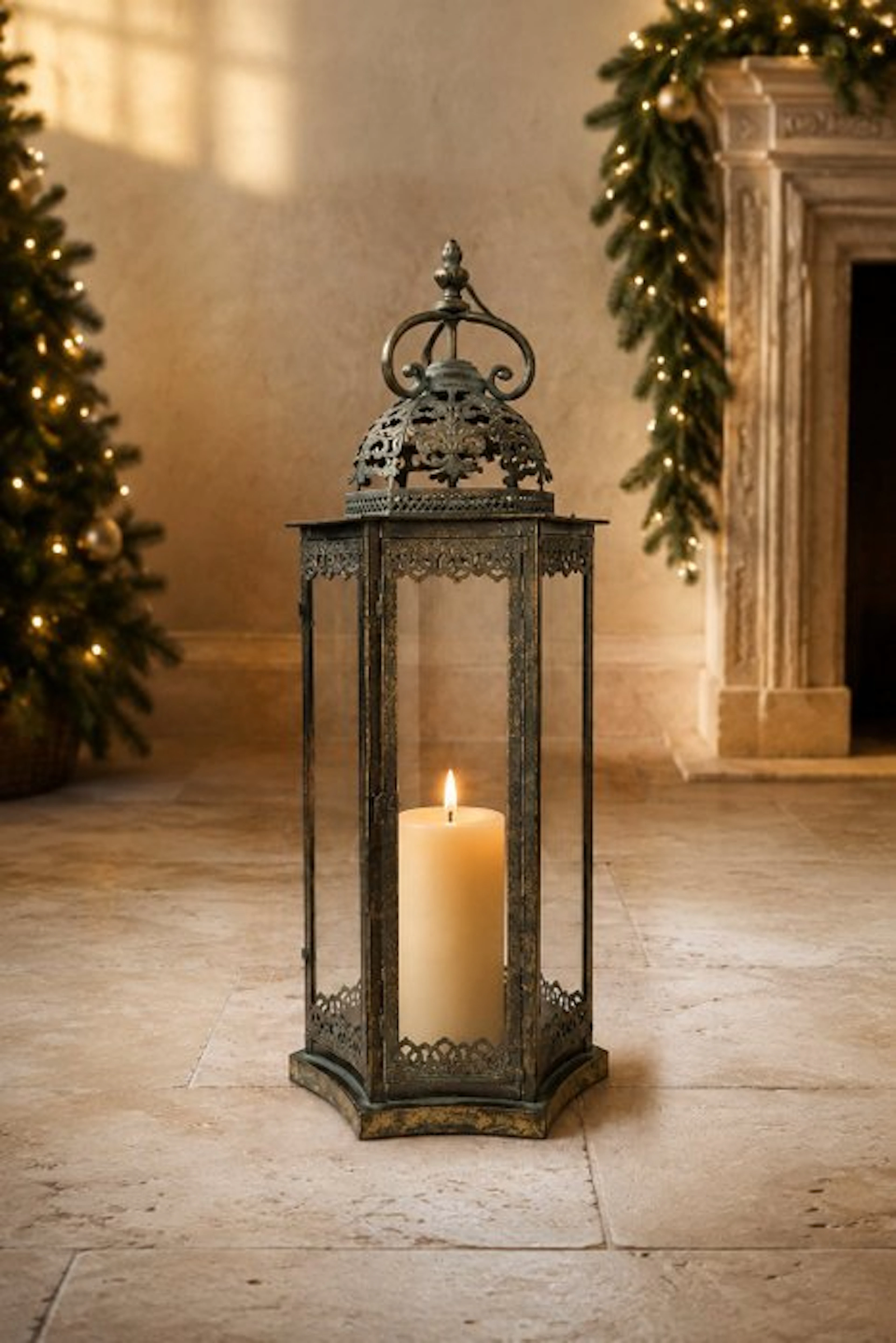 Lantern - Glass, Metal - lantern