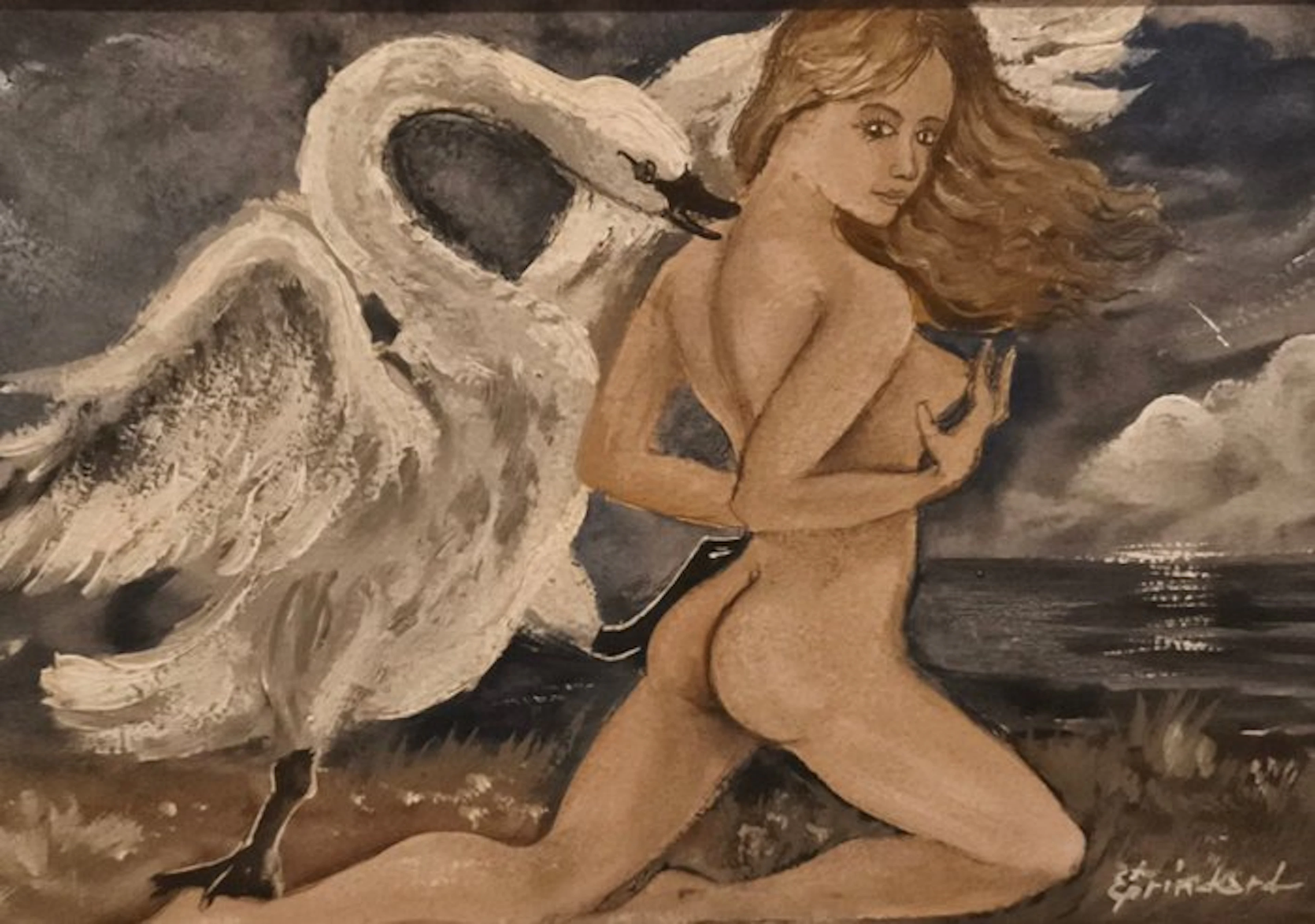 Christian Eprinchard (XX) - Leda et le cygne