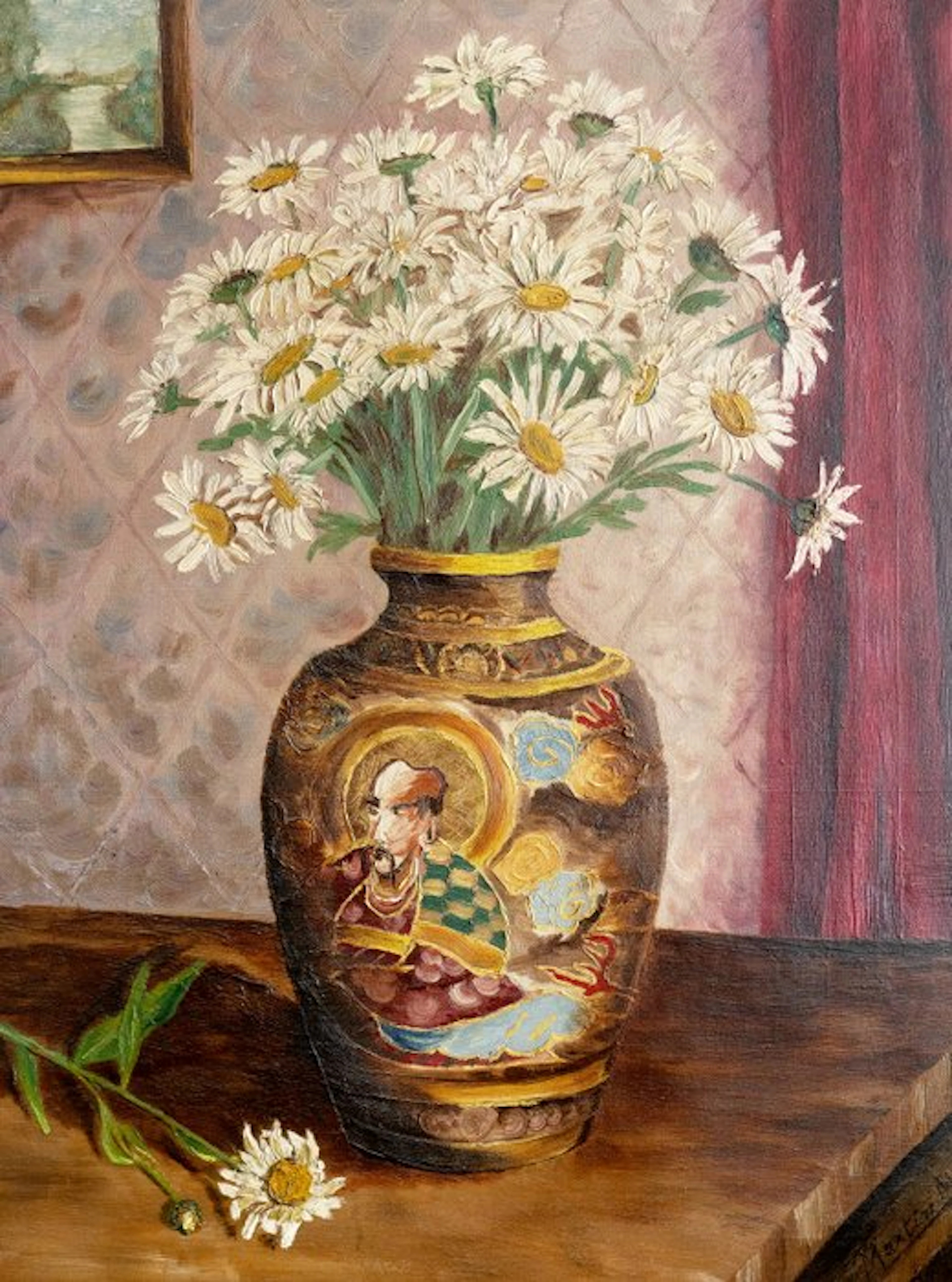 Martin M. (XX) - Still Life with Daisies in an Oriental Vase