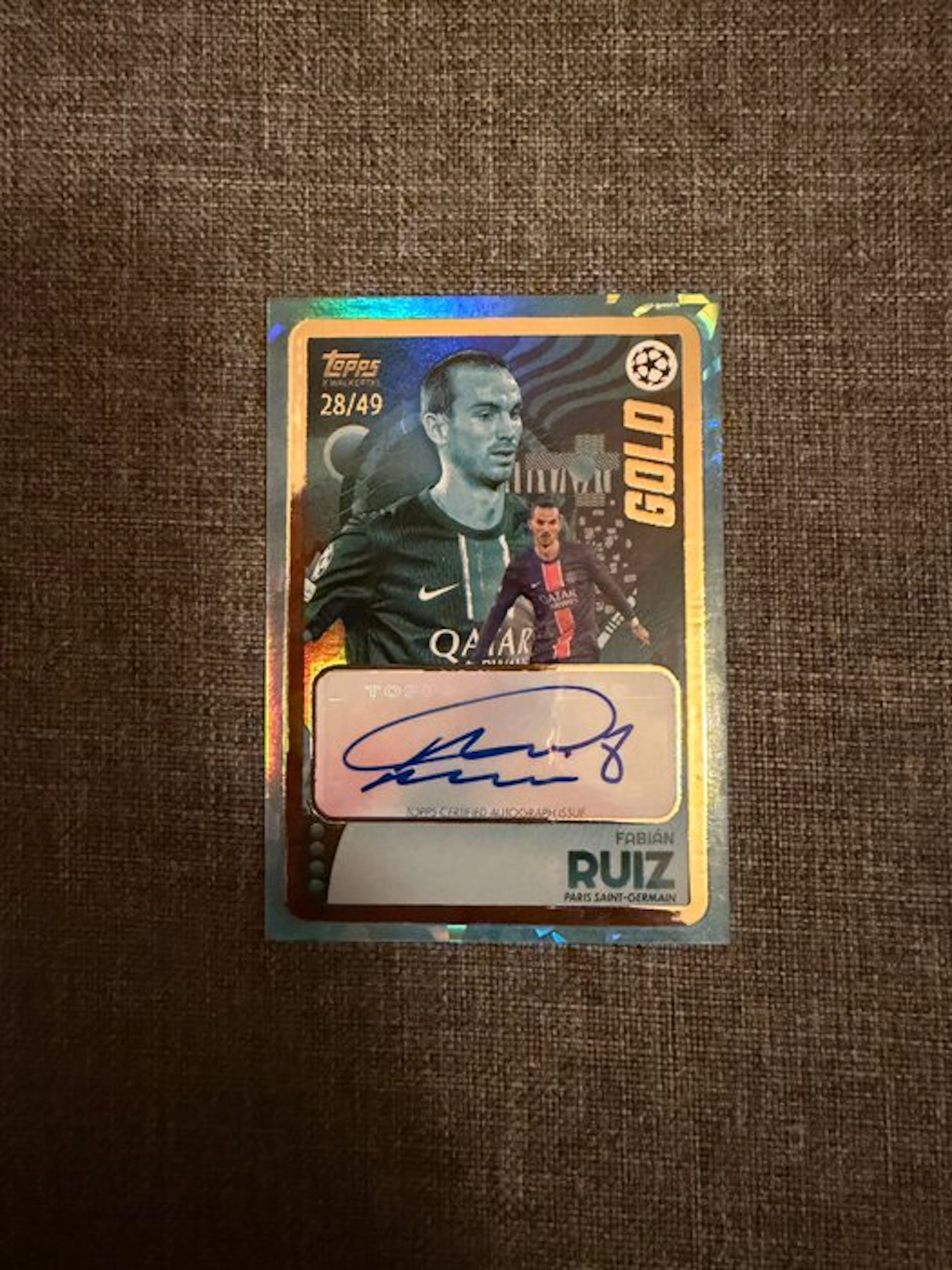2024/25 Topps UCC Gold Fabian Ruiz Autograph /50 Numbered...