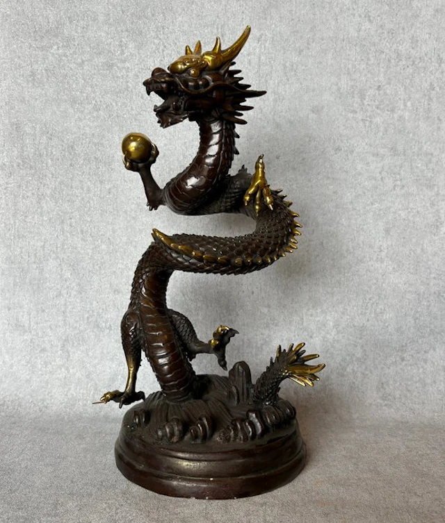 XL drakensculptuur 39.5 cm - Bronze - China