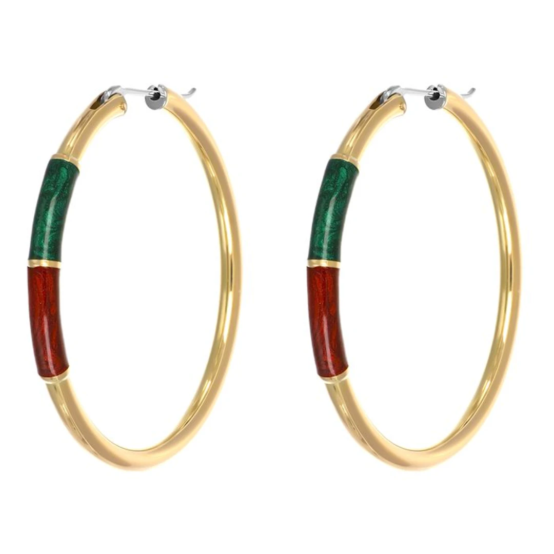 Earrings - 18 kt. Yellow gold - Made in Italy - Handmade