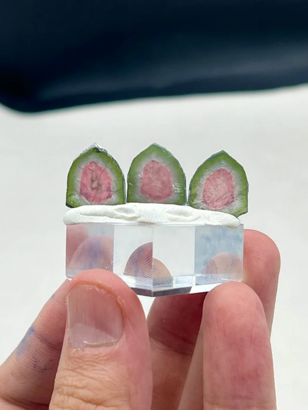 Watermelon tourmaline Slices - Height: 12 mm - Width: 12 mm- 4 g - (1)