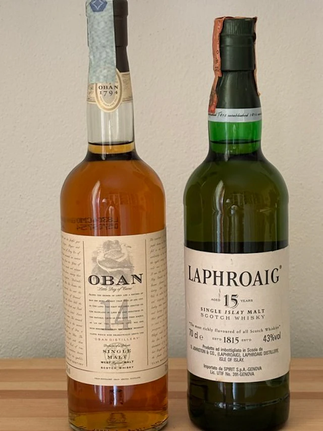 Oban 14yo + Laphroaig 15yo - b. 2000s, 1990s - 70cl - 2 bottles