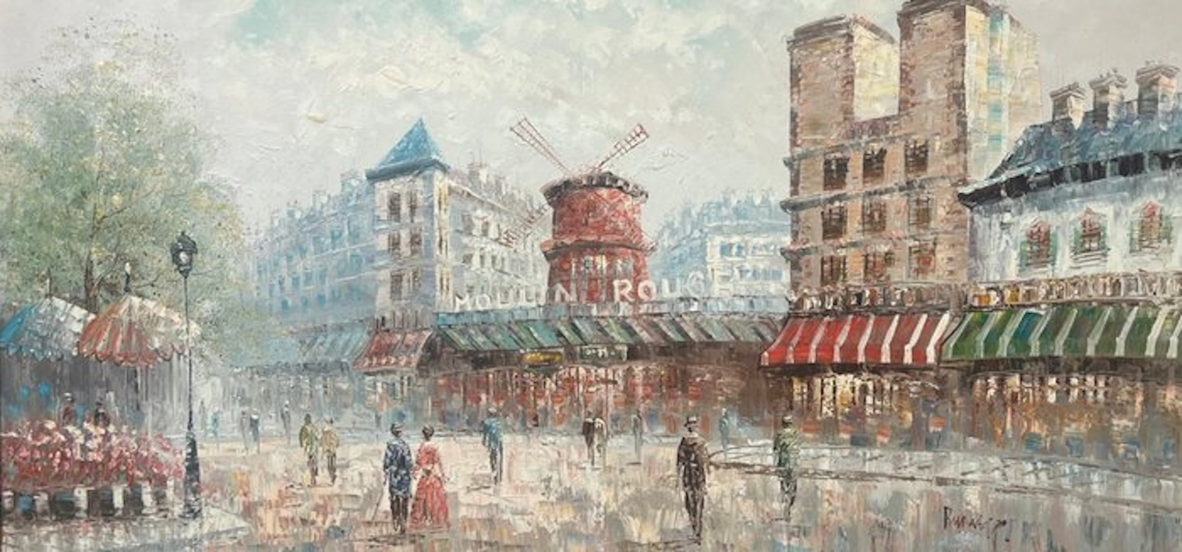 European School (XX) - Moulin Rouge, Parijs – Montmartre stadsgezicht