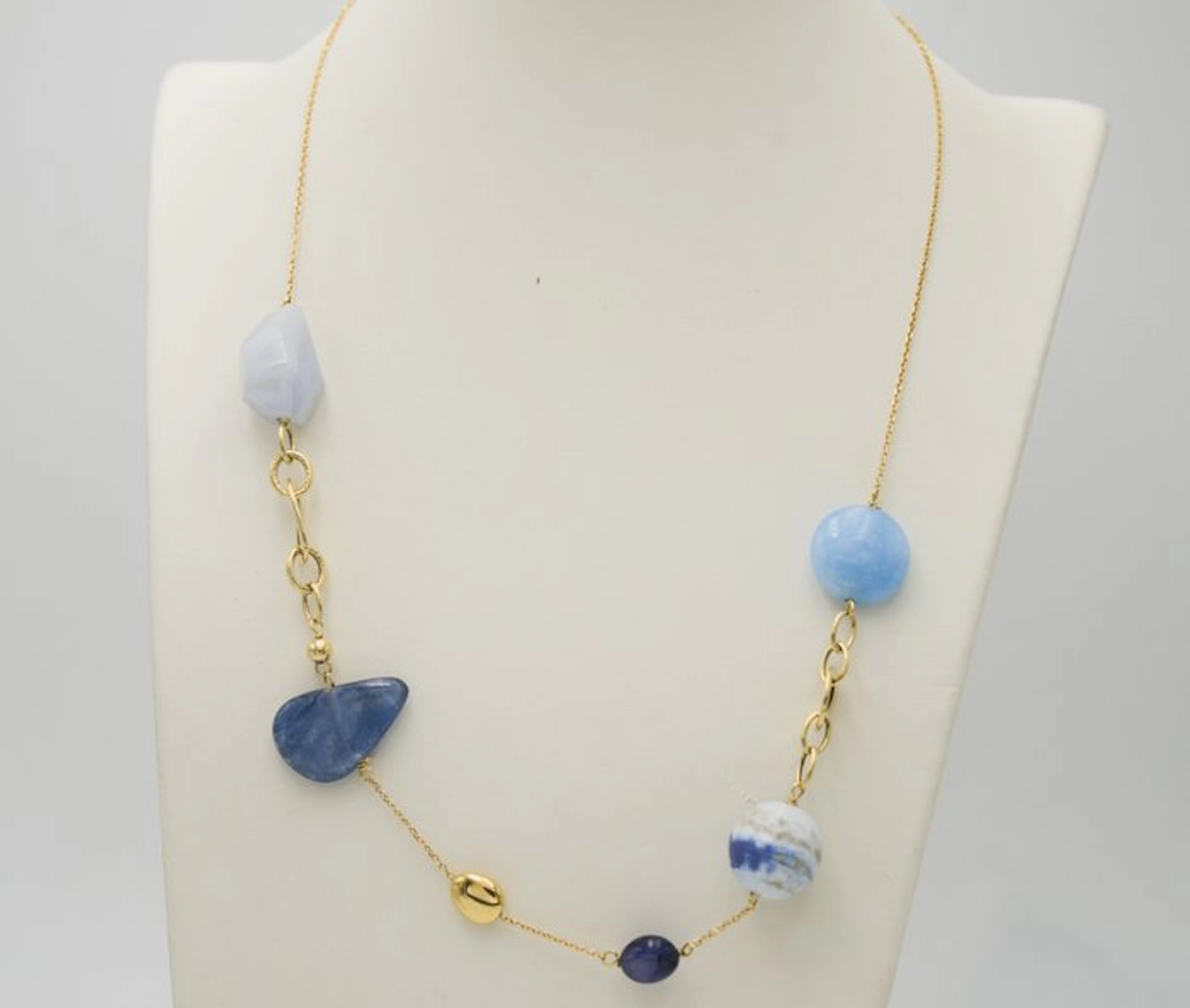 Necklace - 18 kt. Yellow gold Kyanite - Diaspore