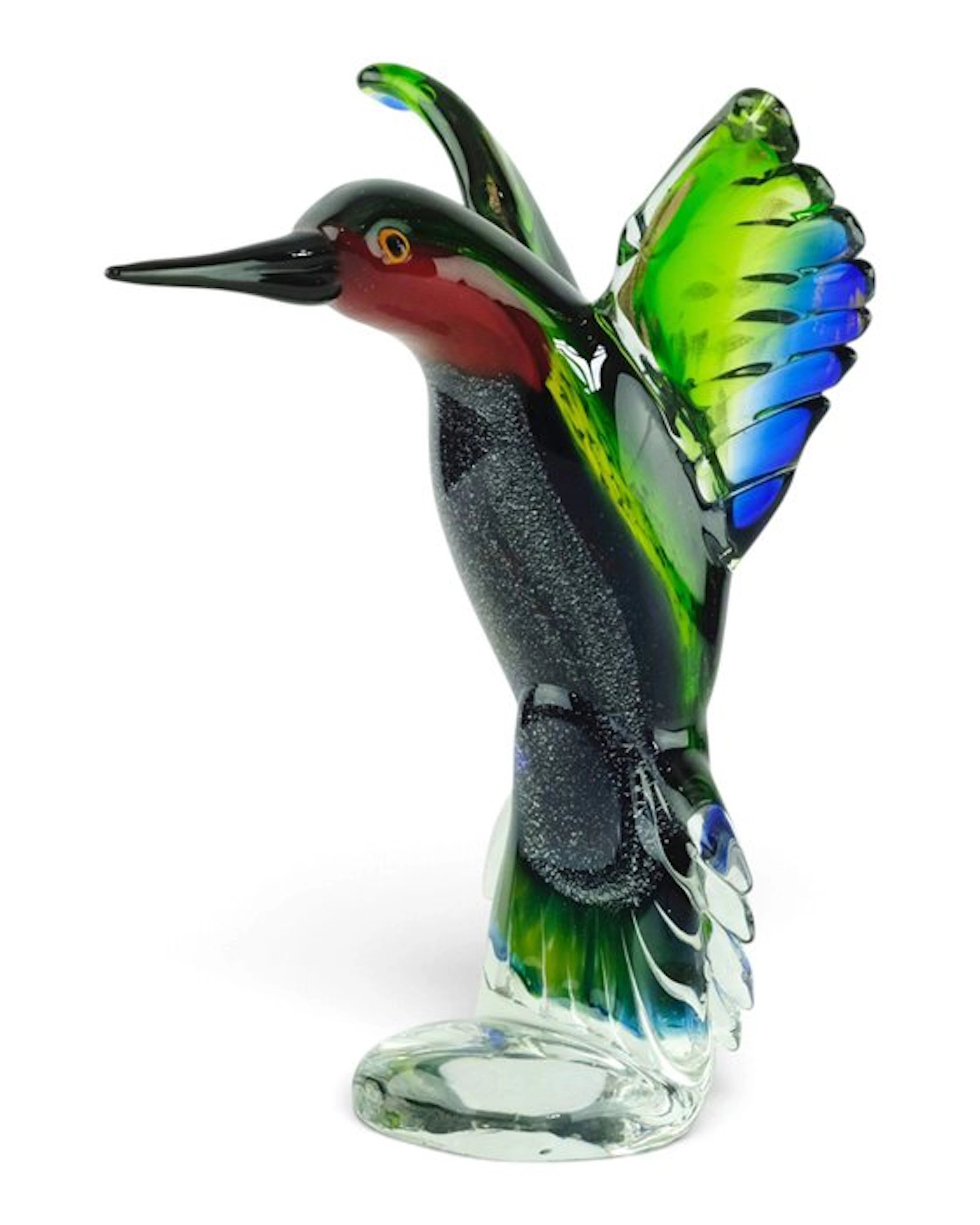 Sculpture, Beautiful Hummingbird - 25 cm - Glass