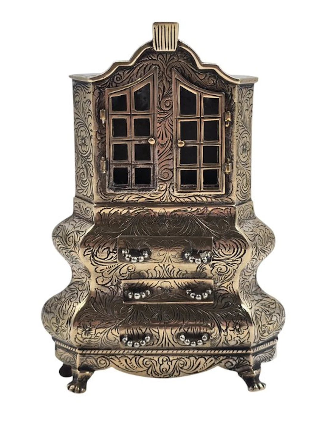 Figurine - Groot miniatuur van een kabinet kast - Copper