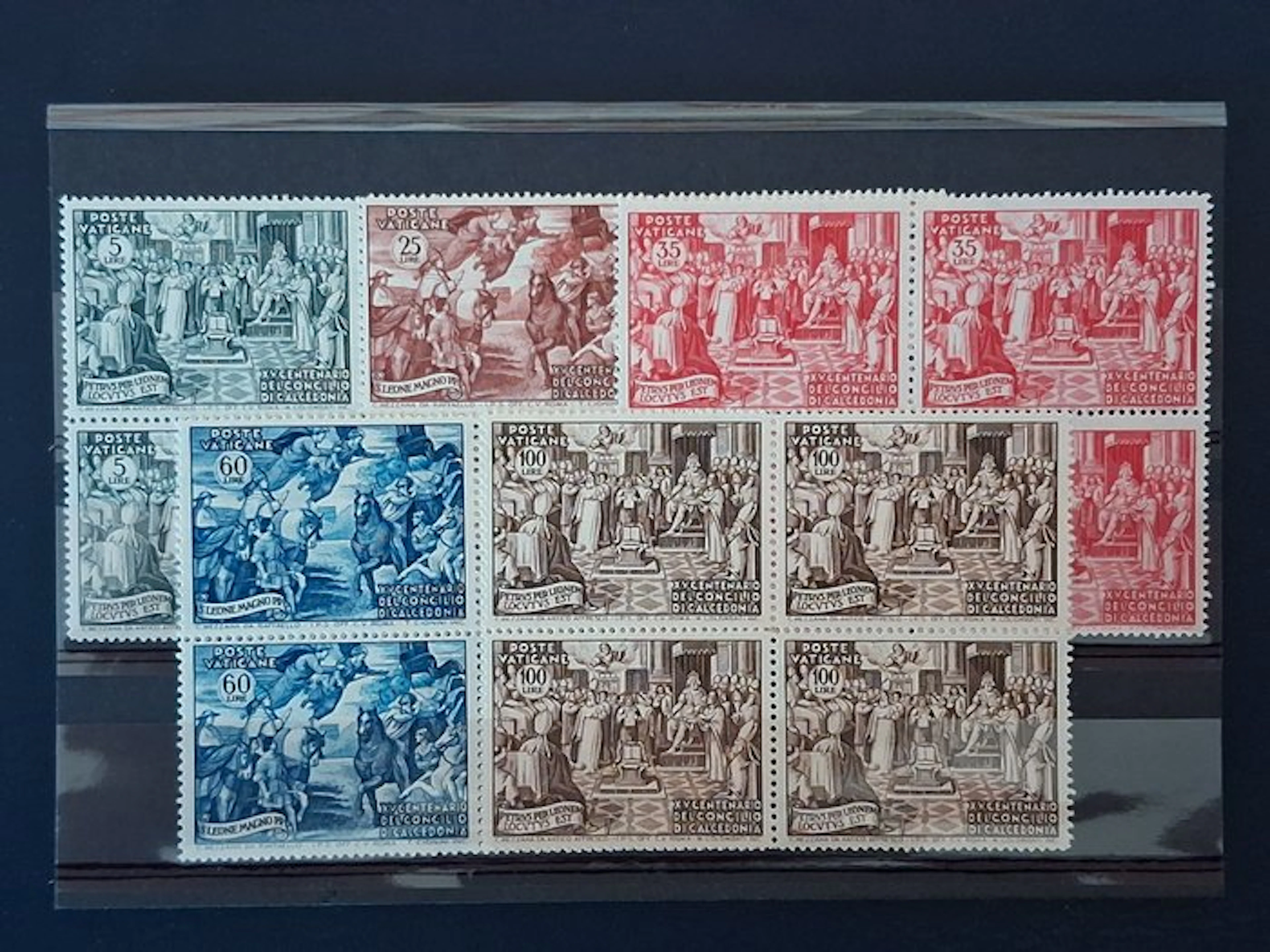 Vatican City 1951/1951 - Calcedonia Centenary in quartets! 11 photos