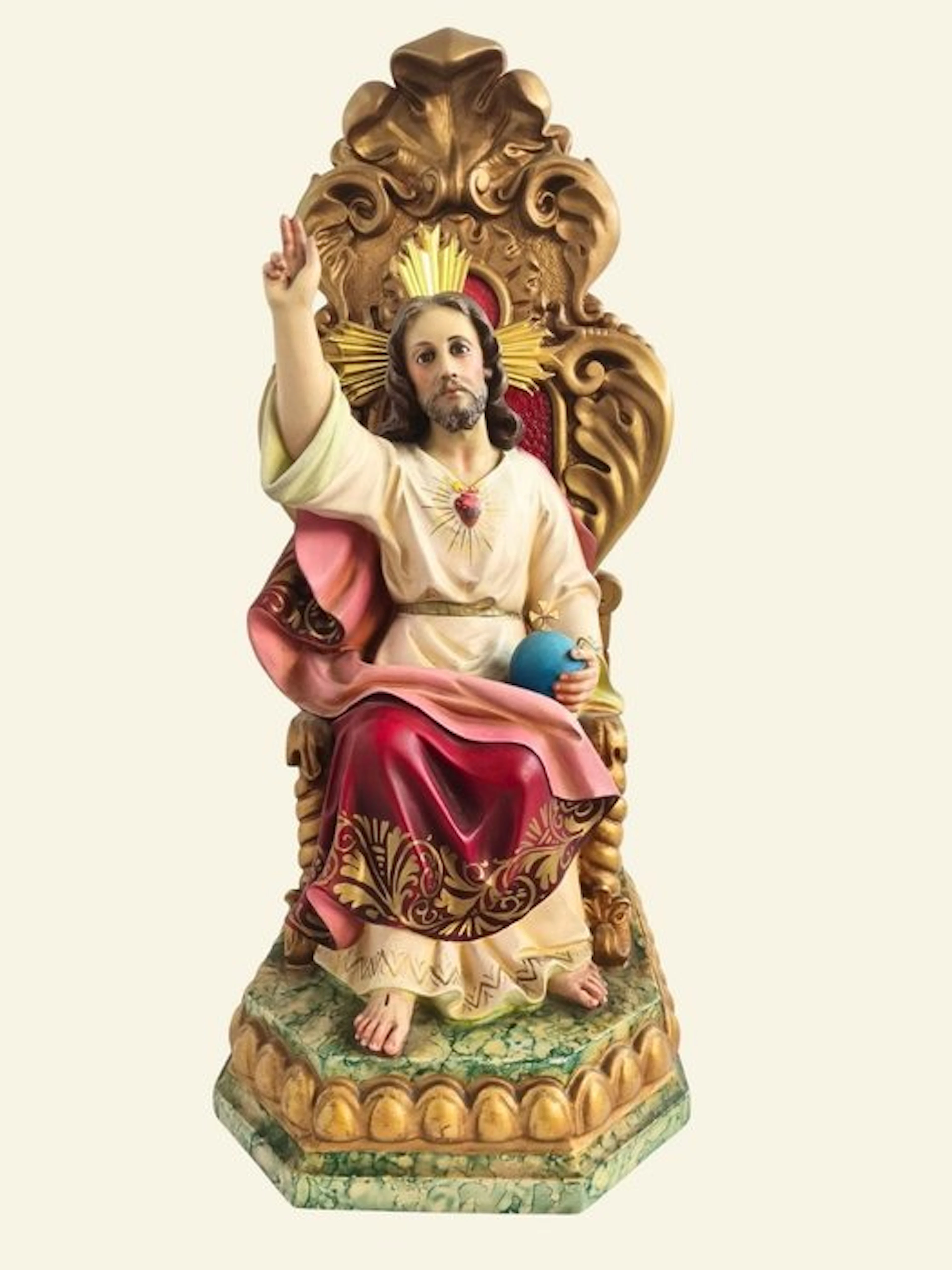 Religious objects (2) - Wood - 1940-1950 - Sacred Heart of Jesus