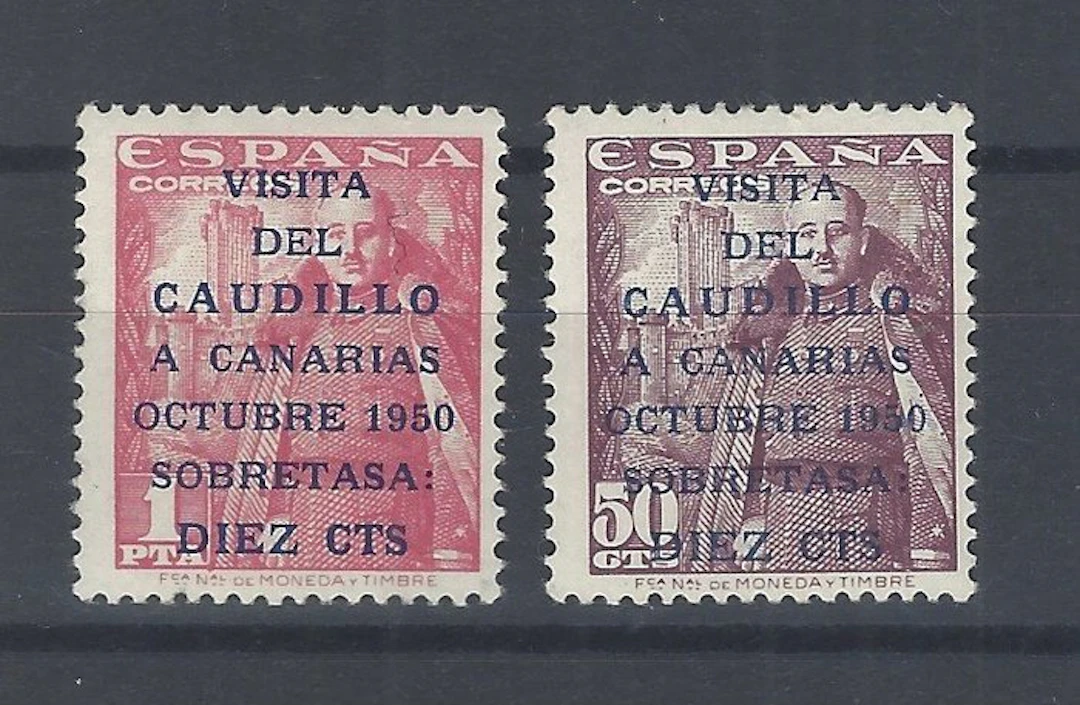 Spain 1951 - Caudillo to the Canary Islands: complete series - Edifil 1088/89