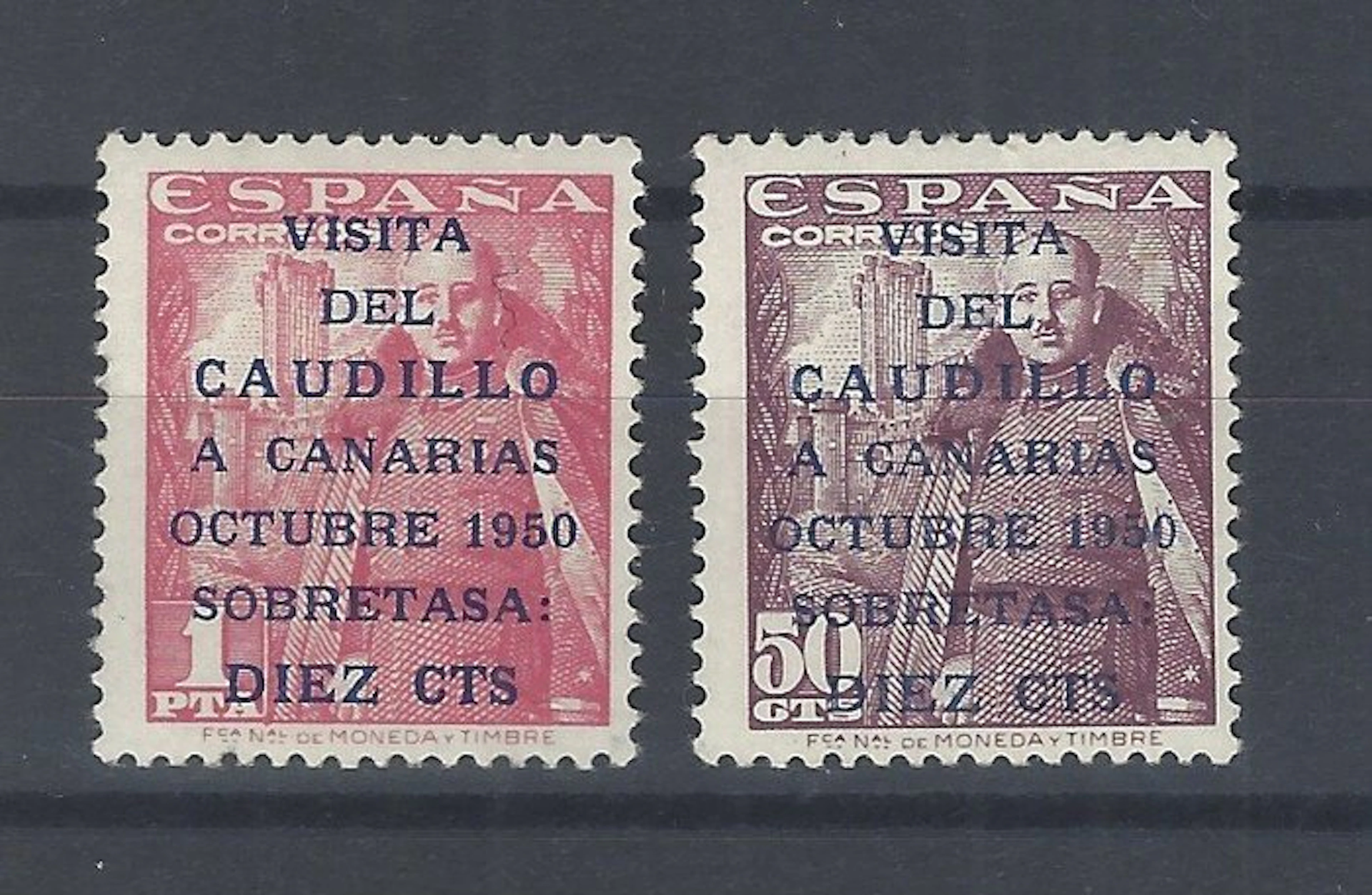Spain 1951 - Caudillo to the Canary Islands: complete series - Edifil 1088/89