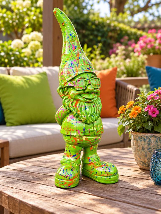 Statue, funny gnome with sunglasses - 41 cm - polyresin