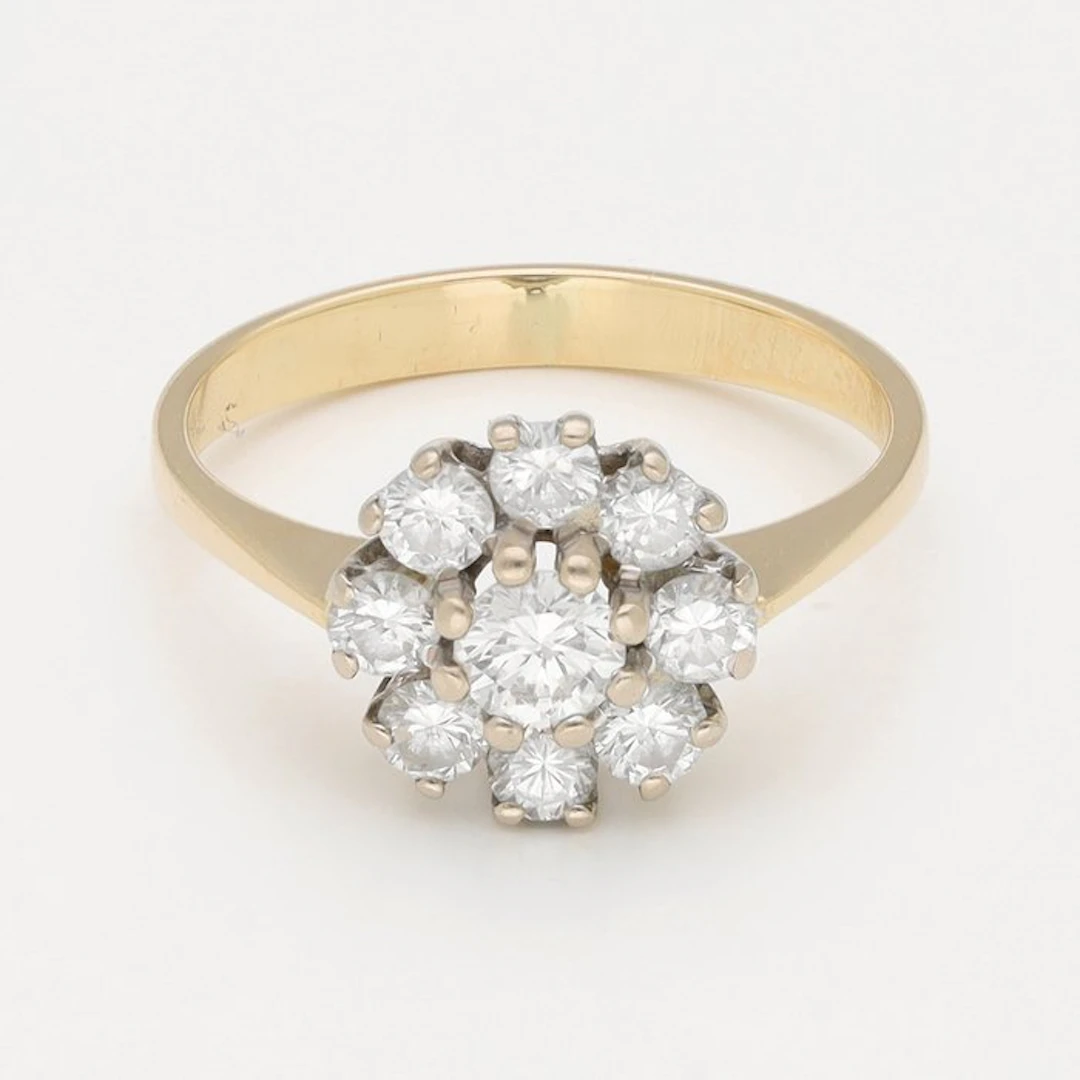 Ring - 14 kt. Yellow gold Diamond (Natural)