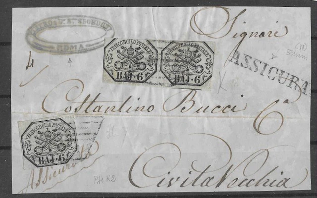Italian Ancient States - Papal State 1852 - Front of...
