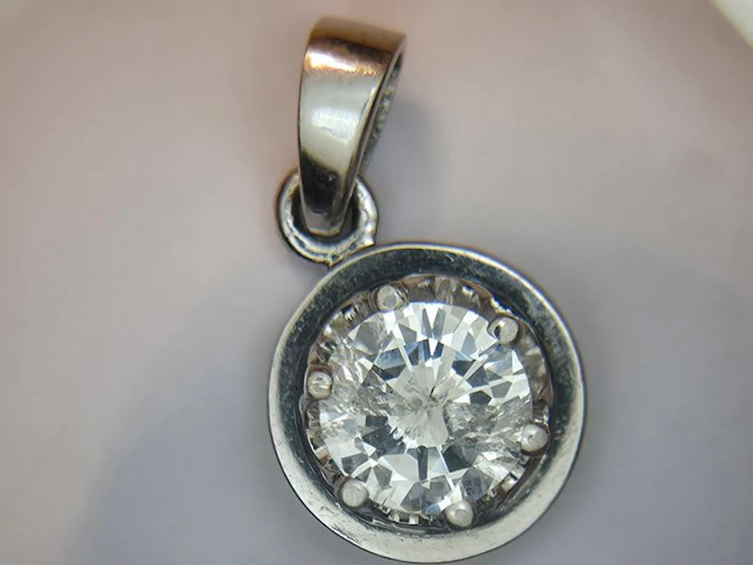 No reserve price - Pendant - 14 kt. White gold - 0.64ct. tw. Diamond (Natural)