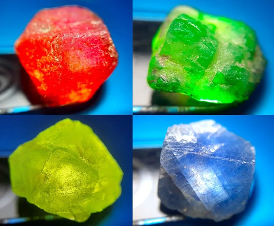 42 ct - POKER GEMS - Natural Emerald, Ruby, Sapphire, Peridot Rough- 8.4 g