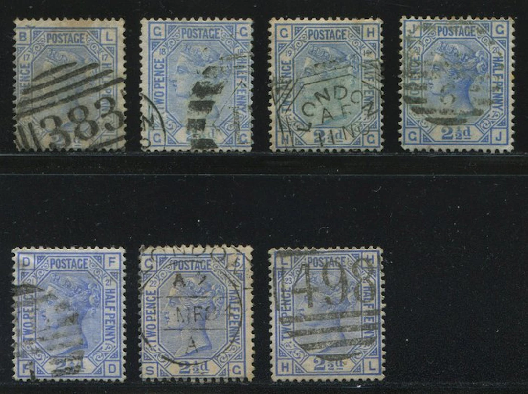 Great Britain 1880/1881 - 2.5 pence blue complete set of...
