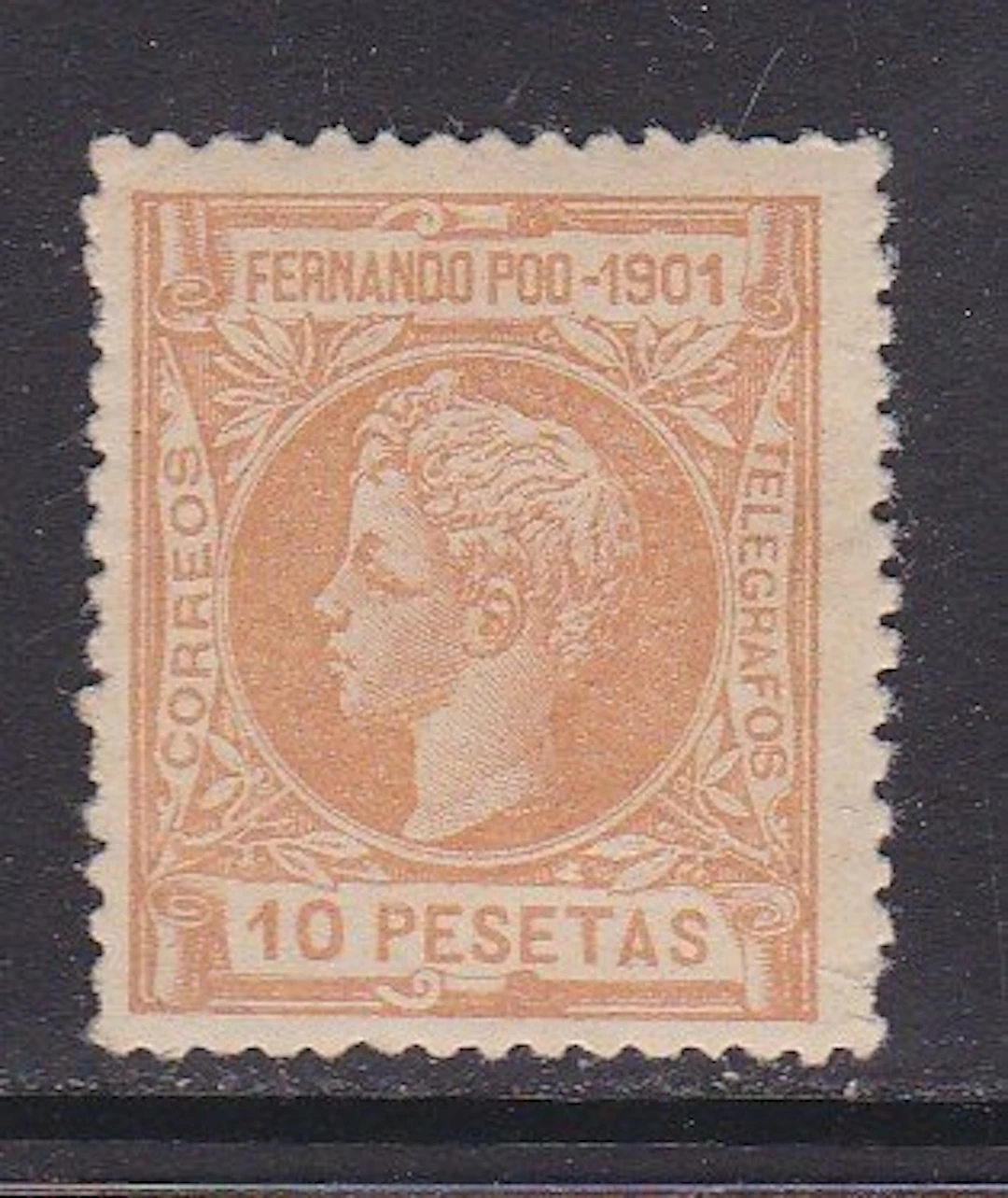 Fernando Poo 1901 - Alfonso XIII - Edifil 109 - 10p sepia - Key value - MNH