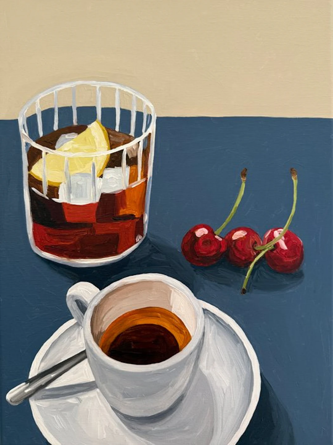 Cansu Rossi - Coffee & Whiskey - Oil Painting