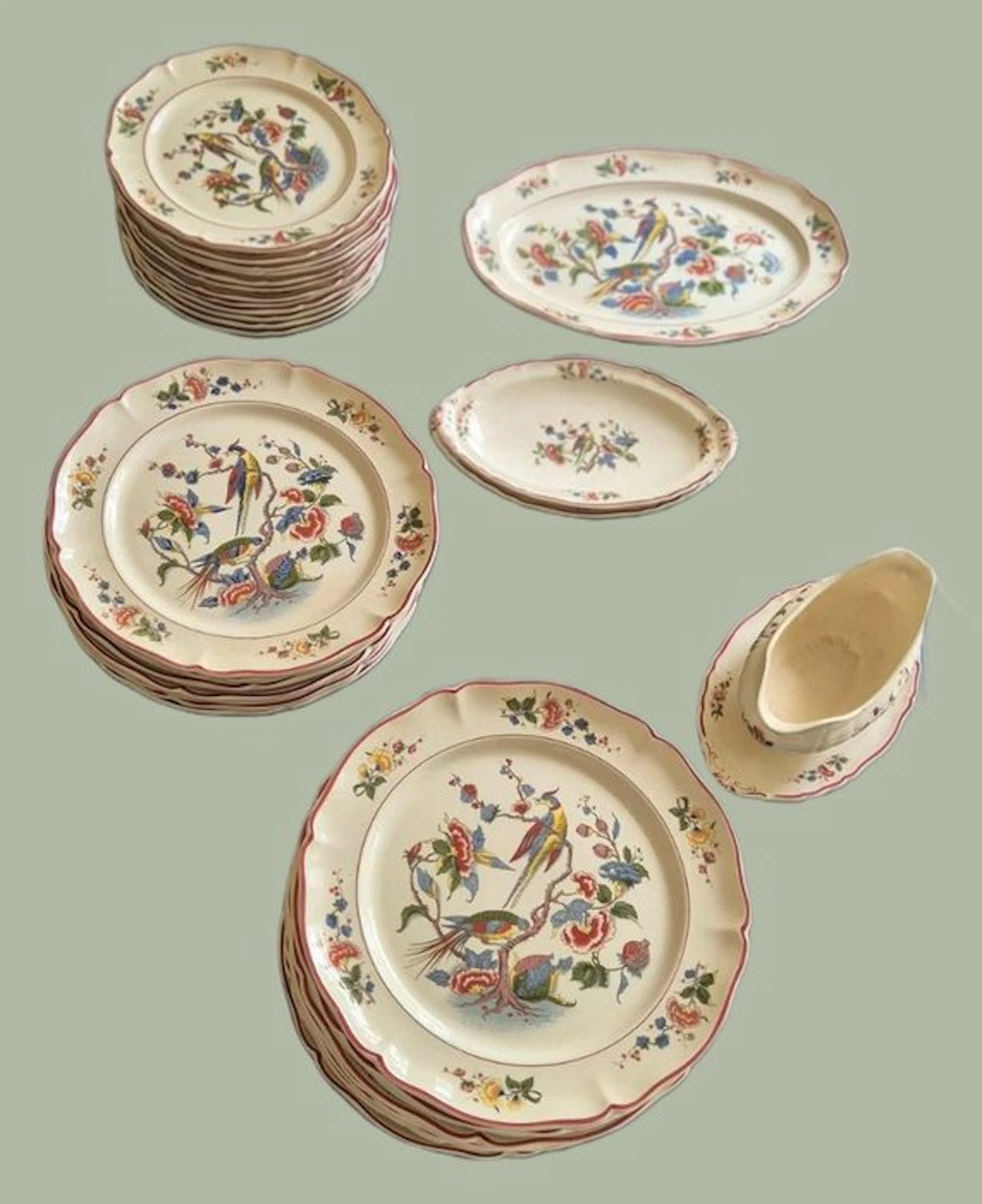 Villeroy & Boch - Table service (40) - Earthenware - exotic birds and flowers