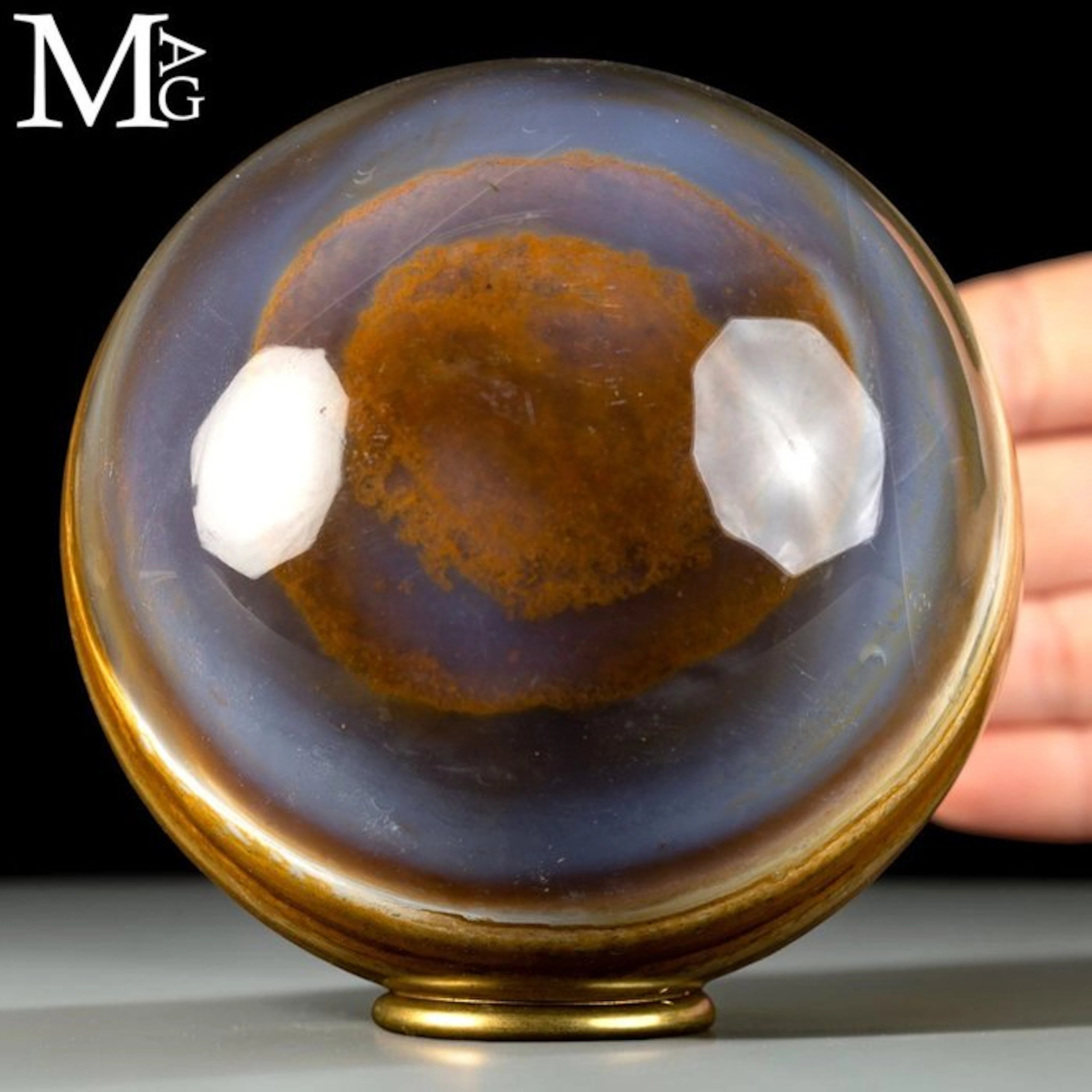Exceptional Jasper and Agate Sphere with Mesmerizing...
