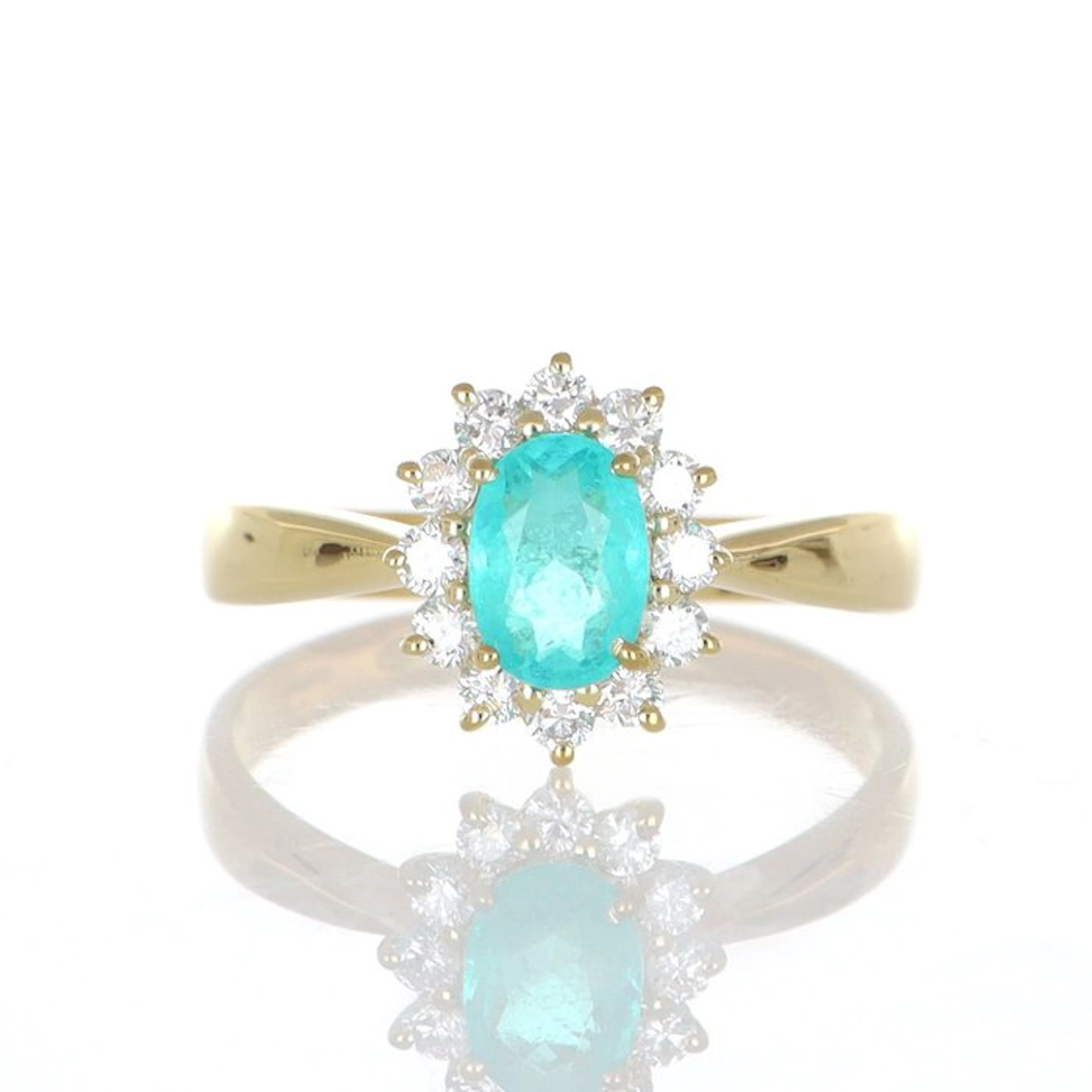 No reserve price - Ring - 18 kt. Yellow gold Tourmaline - Diamond