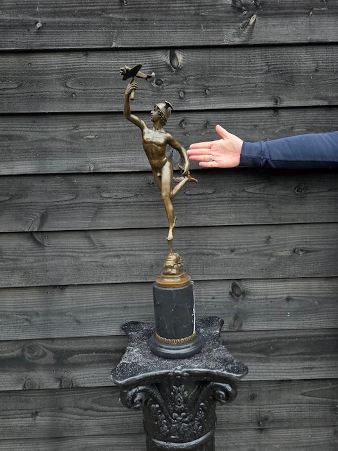 Statue, 71cm Bronze Mercury - 71 cm - Bronze, Marble