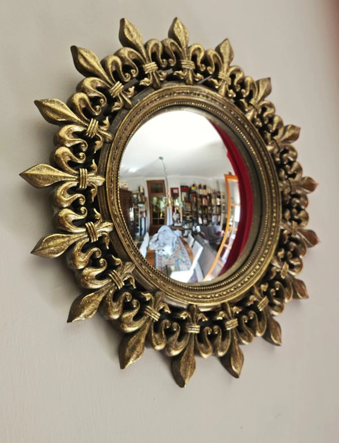 Wall mirror- Witch's Eye / Butler - Glass, Resin - Royal Gold Convex Mirror