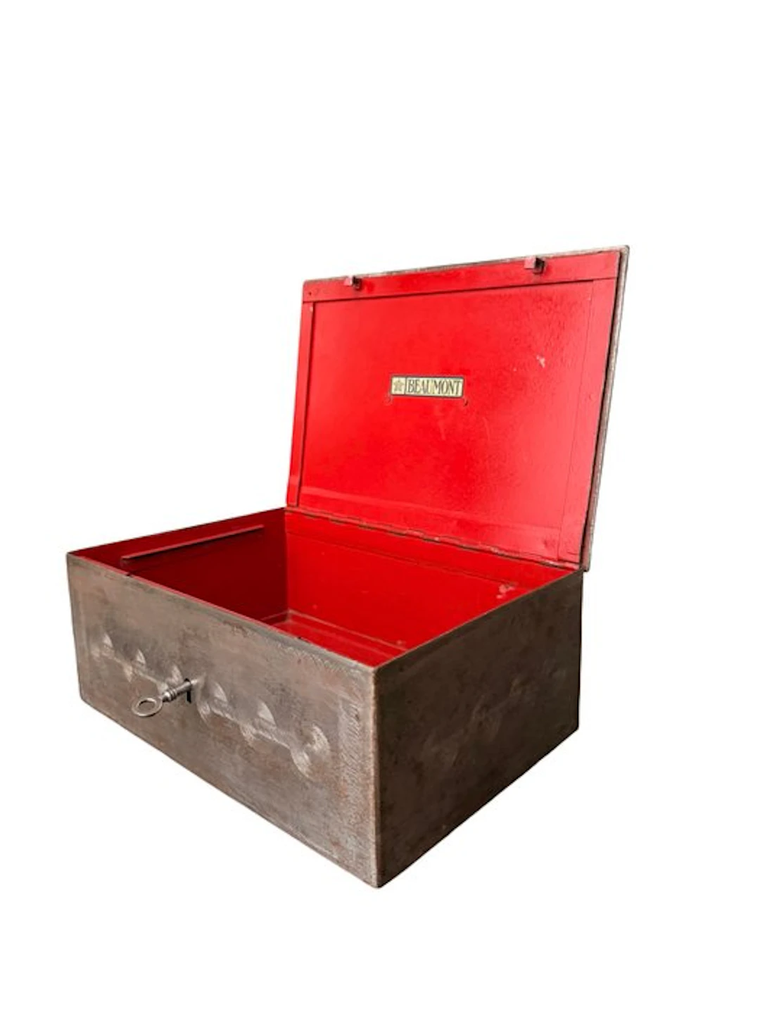 Large Beaumont - Strongbox - Steel - Antique Cash Box