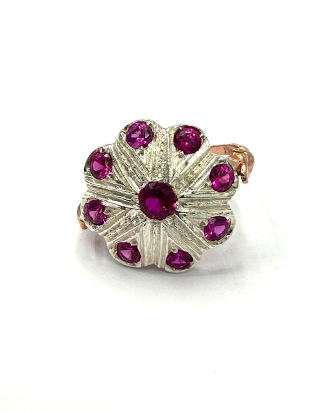 No reserve price - Ring - 9 kt. Rose gold, Silver Spinel