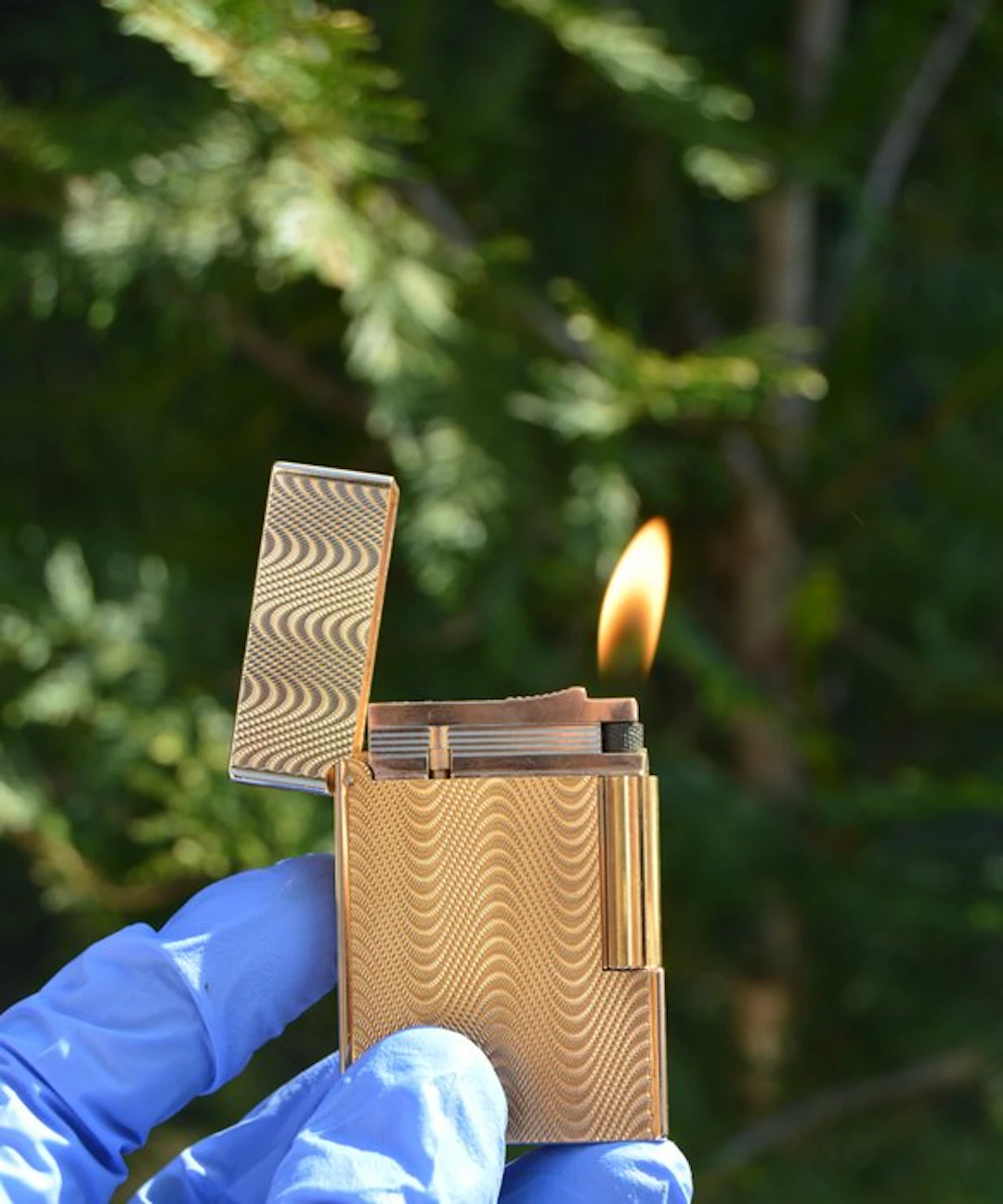 S.T. Dupont - Line 2 Small - MOIRE - Gold - Pocket lighter - Gold